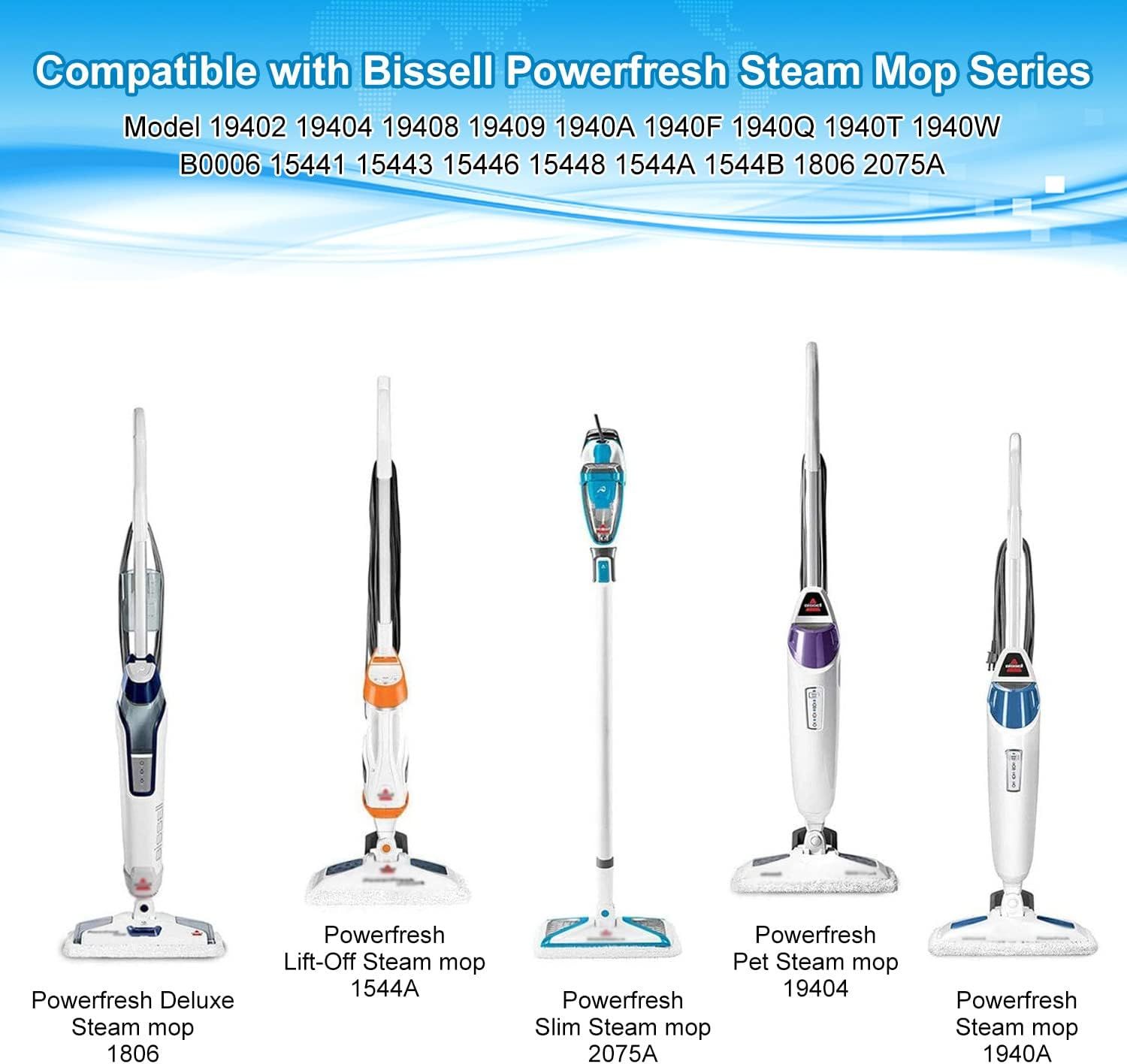 Steam Mop Replacement Pads Compatible with Bissell Powerresh Mop Pads or Bissell 1940 1806 1544 1440 2075 2685 2814 Series Mops Resuable loor Steamer Mop Pad Reills or Dry & Wet Cleaning, 4 Pack - Image 2