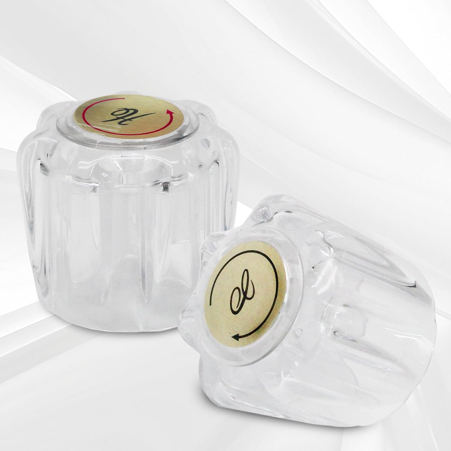 Biaungdo Clear Shower Knob Replacement Set of 2, Bathtub Faucet Handles Include Hot and Cold Shower Knob for Remodeling Trim, with Screws & Screwdriver - Image 3