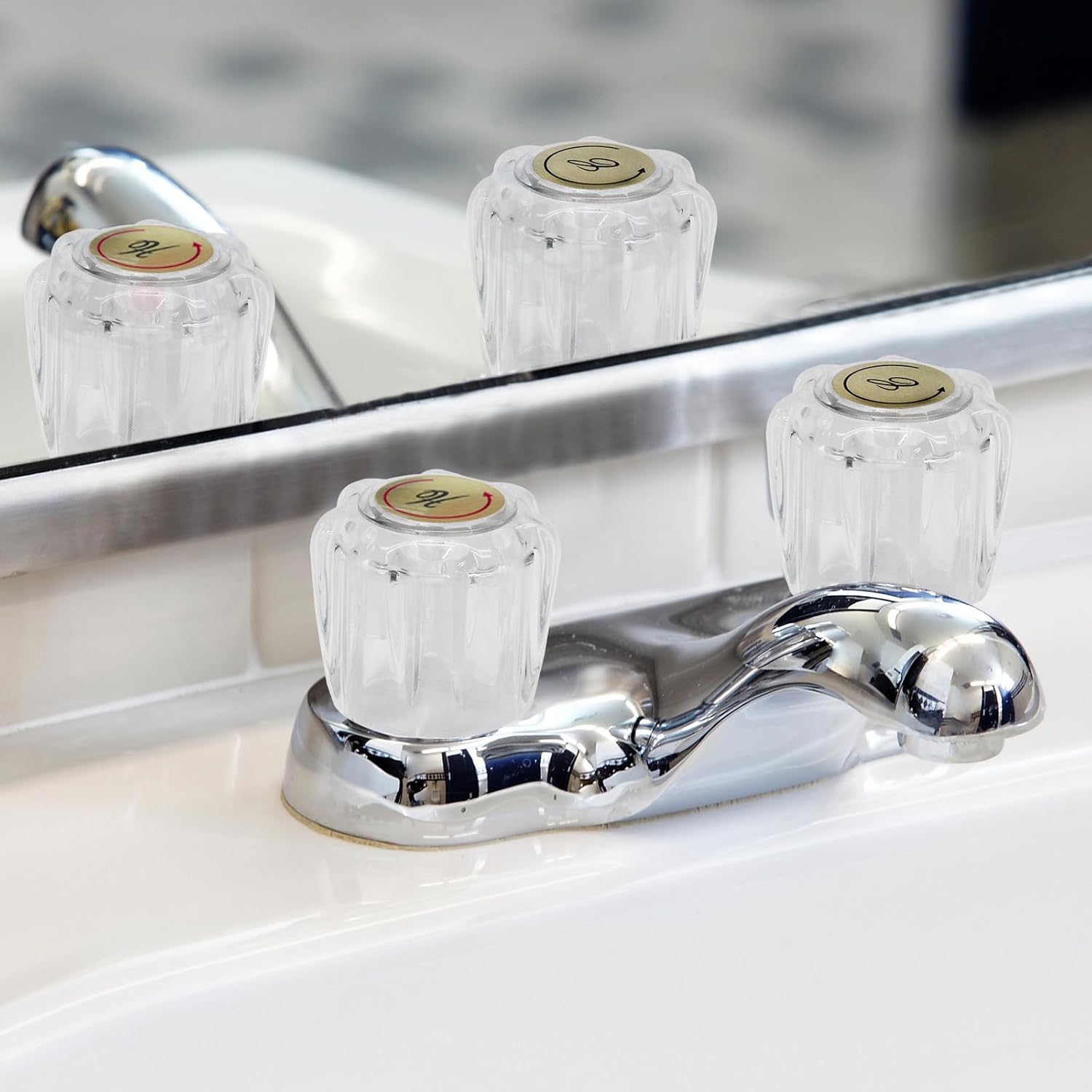 Biaungdo Clear Shower Knob Replacement Set of 2, Bathtub Faucet Handles Include Hot and Cold Shower Knob for Remodeling Trim, with Screws & Screwdriver - Image 6