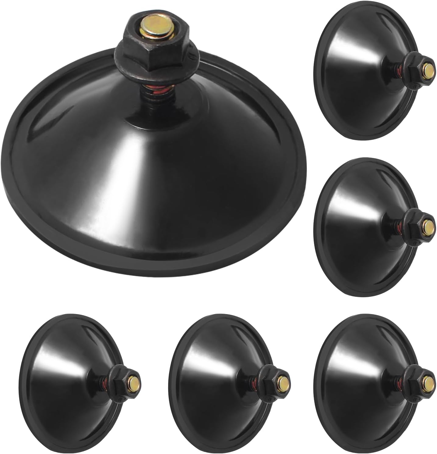 Biaungdo 6 Pack 55mm/2.16inch Strong Adhesive Suction Cup with M6 x 14mm Thread Screw, Black Thread Screw PVC Sucker Pads Holder, Glass Sucker Suction Cup Holder for Window, Bathroom Wall, Car Shade - Image 1