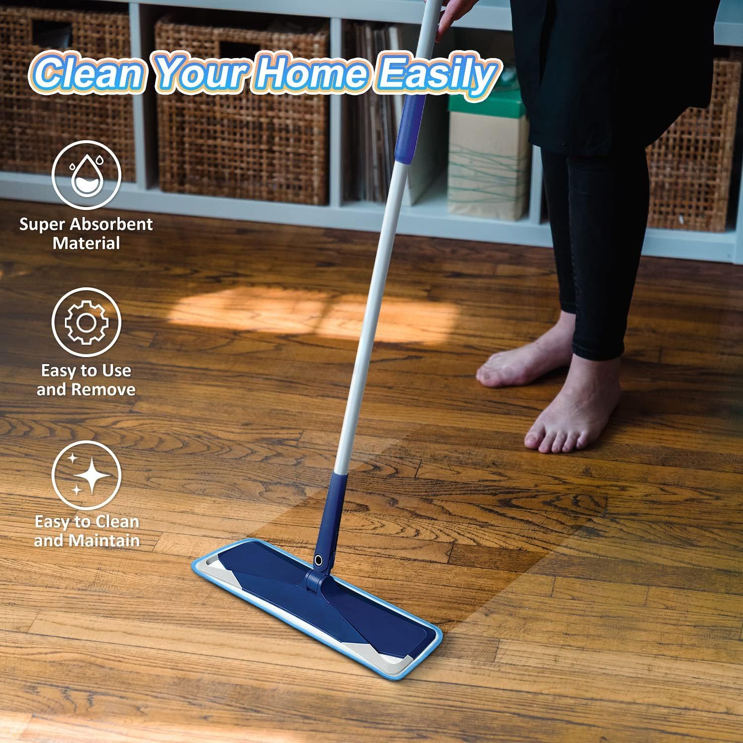 3 Pack Microiber Mop Pads Replacement or Wet/Dry Mop loor Cleaning Reusable Mop Pads Reills or Spray loor Mops Compatible with Bona loor Care System and Any Microiber lat Spray Mop - Image 5