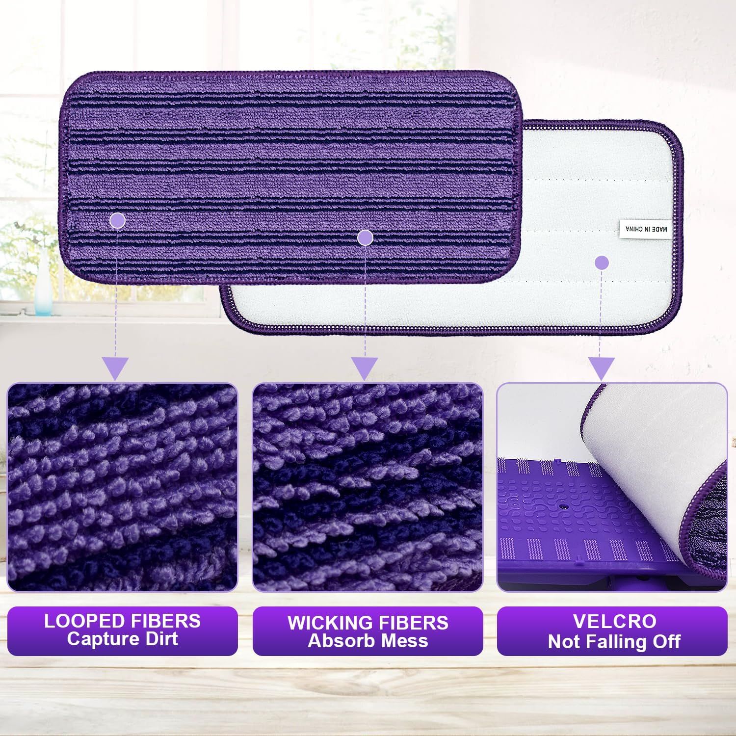 Updated & Innovative Cationic Mop Pads or Swier Wet Jet and Most Velcro 10