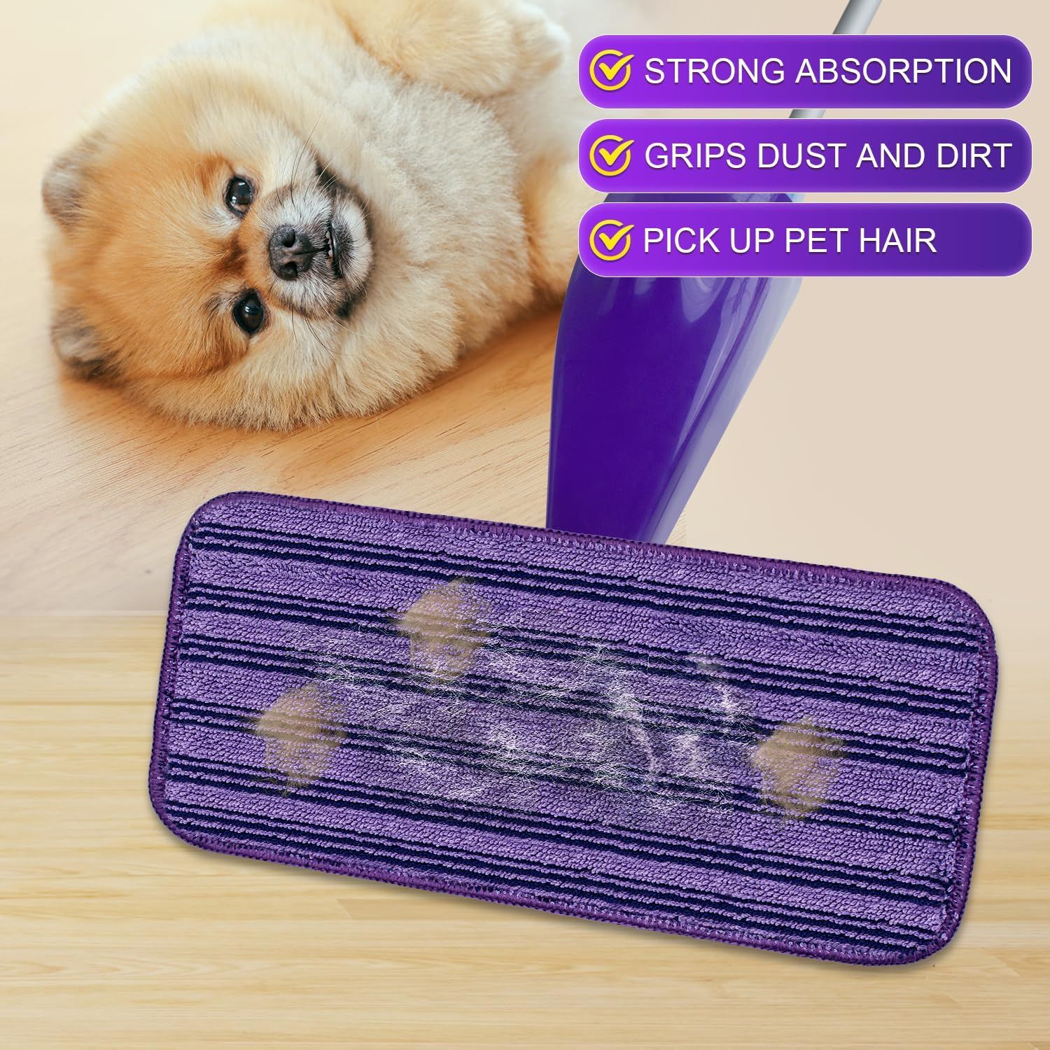 Updated & Innovative Cationic Mop Pads or Swier Wet Jet and Most Velcro 10