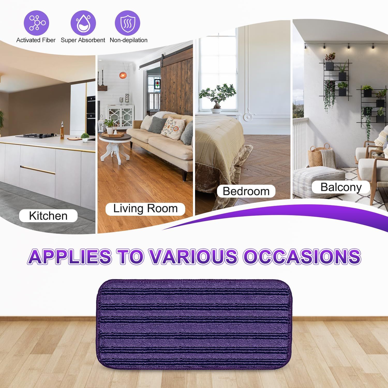 Updated & Innovative Cationic Mop Pads or Swier Wet Jet and Most Velcro 10