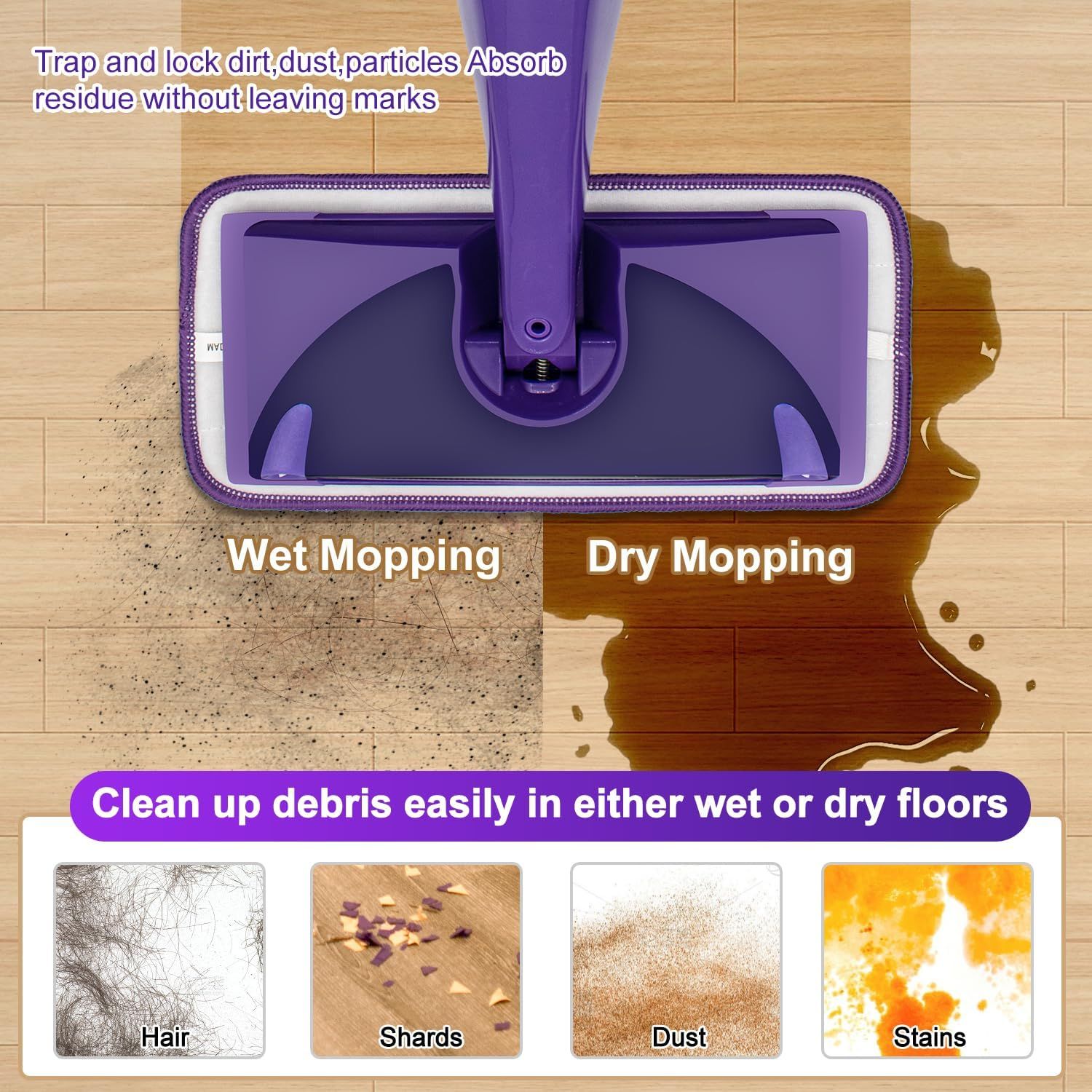 Updated & Innovative Cationic Mop Pads or Swier Wet Jet and Most Velcro 10