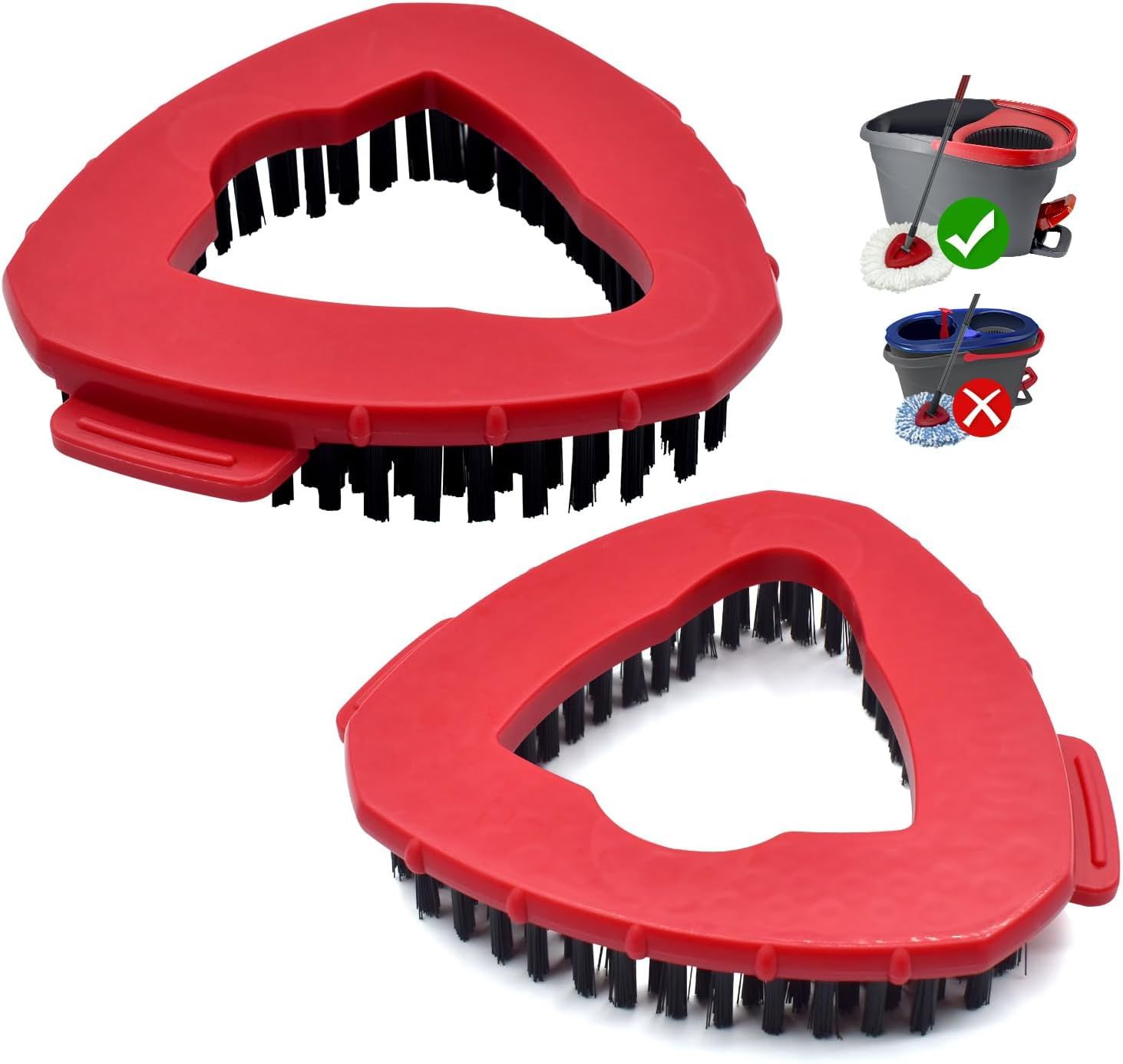 Scrub Brush Mop Replace Head or O cedar EasyWring 1-Tank Spin Mop System Ocedar Mop Scrub Brush Head Hard Bristle Scrub Brush loor Clean to Bathroom, Kitchen, Tub and Tile, NOT it RinseClean 2-Tank - Image 1