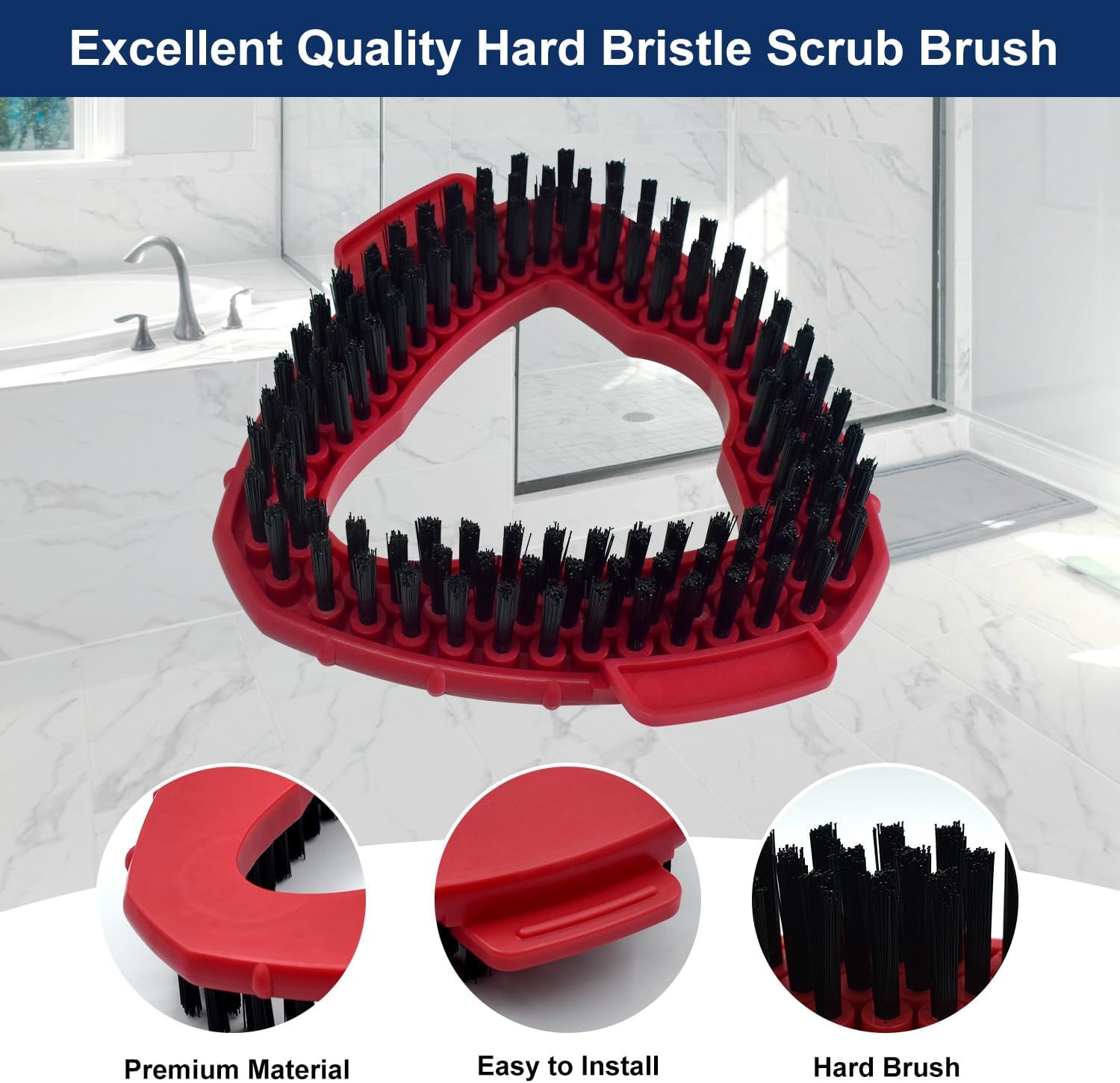 Scrub Brush Mop Replace Head or O cedar EasyWring 1-Tank Spin Mop System Ocedar Mop Scrub Brush Head Hard Bristle Scrub Brush loor Clean to Bathroom, Kitchen, Tub and Tile, NOT it RinseClean 2-Tank - Image 4