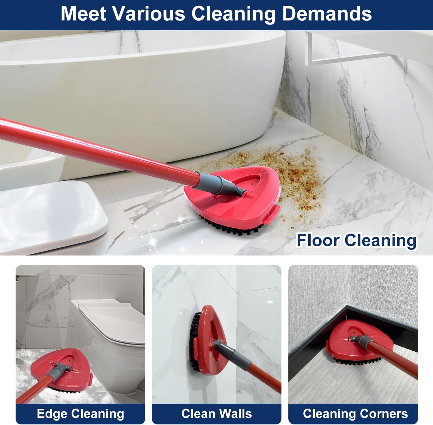 Scrub Brush Mop Replace Head or O cedar EasyWring 1-Tank Spin Mop System Ocedar Mop Scrub Brush Head Hard Bristle Scrub Brush loor Clean to Bathroom, Kitchen, Tub and Tile, NOT it RinseClean 2-Tank - Image 6