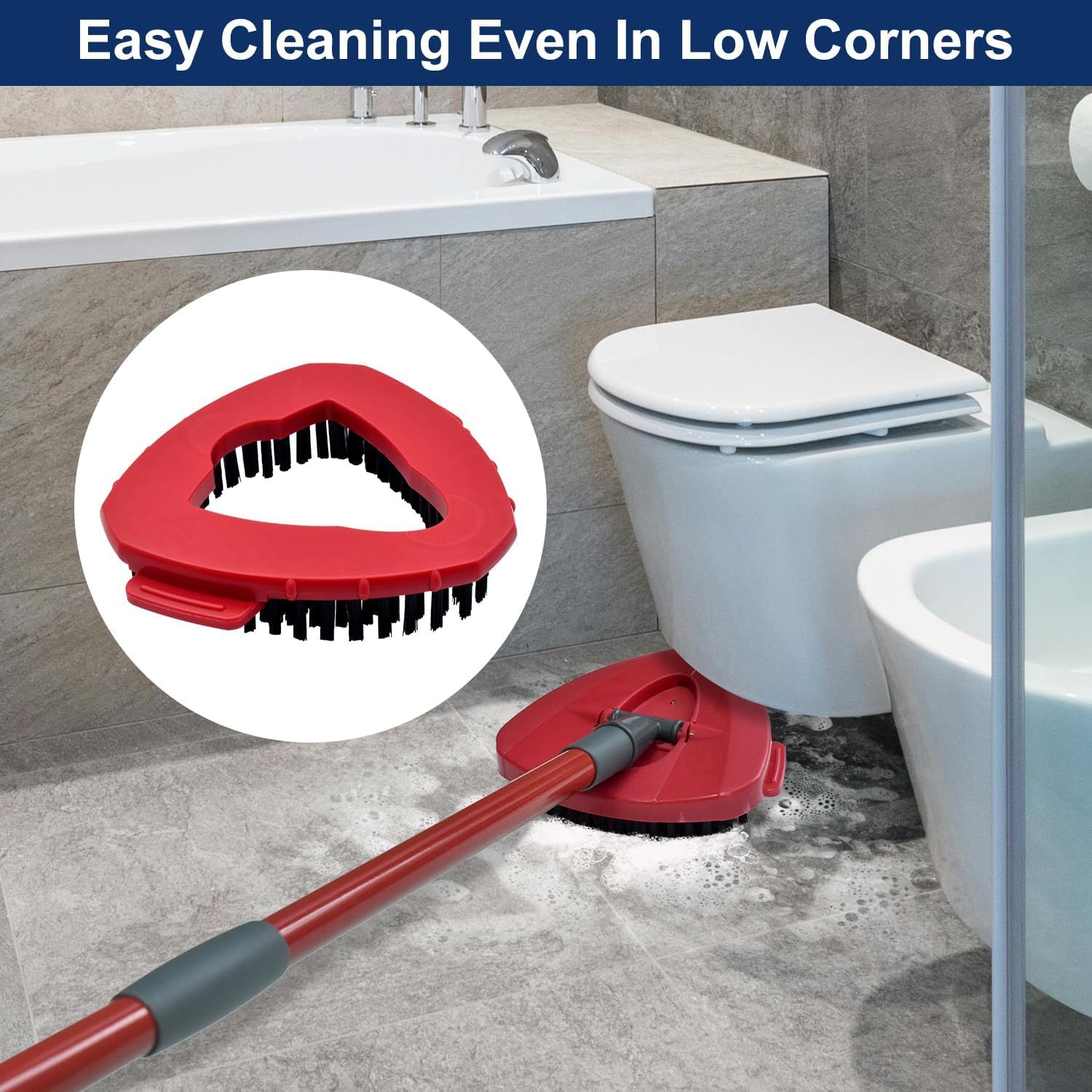 Scrub Brush Mop Replace Head or O cedar EasyWring 1-Tank Spin Mop System Ocedar Mop Scrub Brush Head Hard Bristle Scrub Brush loor Clean to Bathroom, Kitchen, Tub and Tile, NOT it RinseClean 2-Tank - Image 7