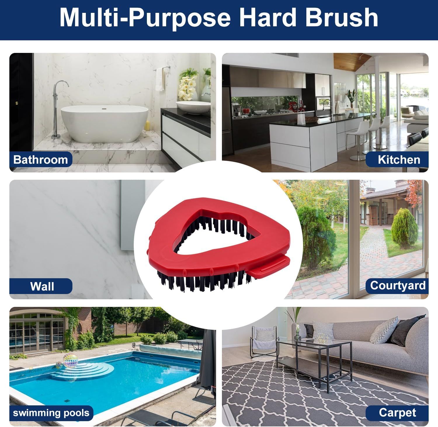 Scrub Brush Mop Replace Head or O cedar EasyWring 1-Tank Spin Mop System Ocedar Mop Scrub Brush Head Hard Bristle Scrub Brush loor Clean to Bathroom, Kitchen, Tub and Tile, NOT it RinseClean 2-Tank - Image 8