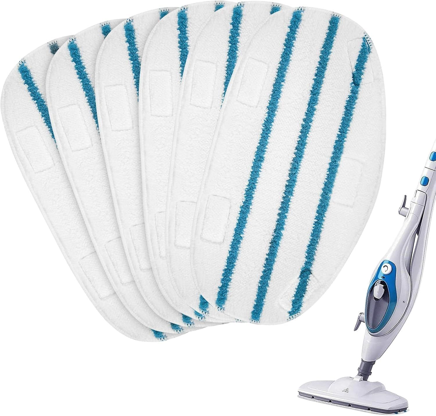 Steam Mop Pads or PurSteam ThermaPro 10-in-1 and ThermaPro 211 Steam Mop Cleaner, Pur steam Mop Replacement Pads Microiber Reusable Steam Mop Pads or Steamer loor Cleaning, 6 Pack - Image 1