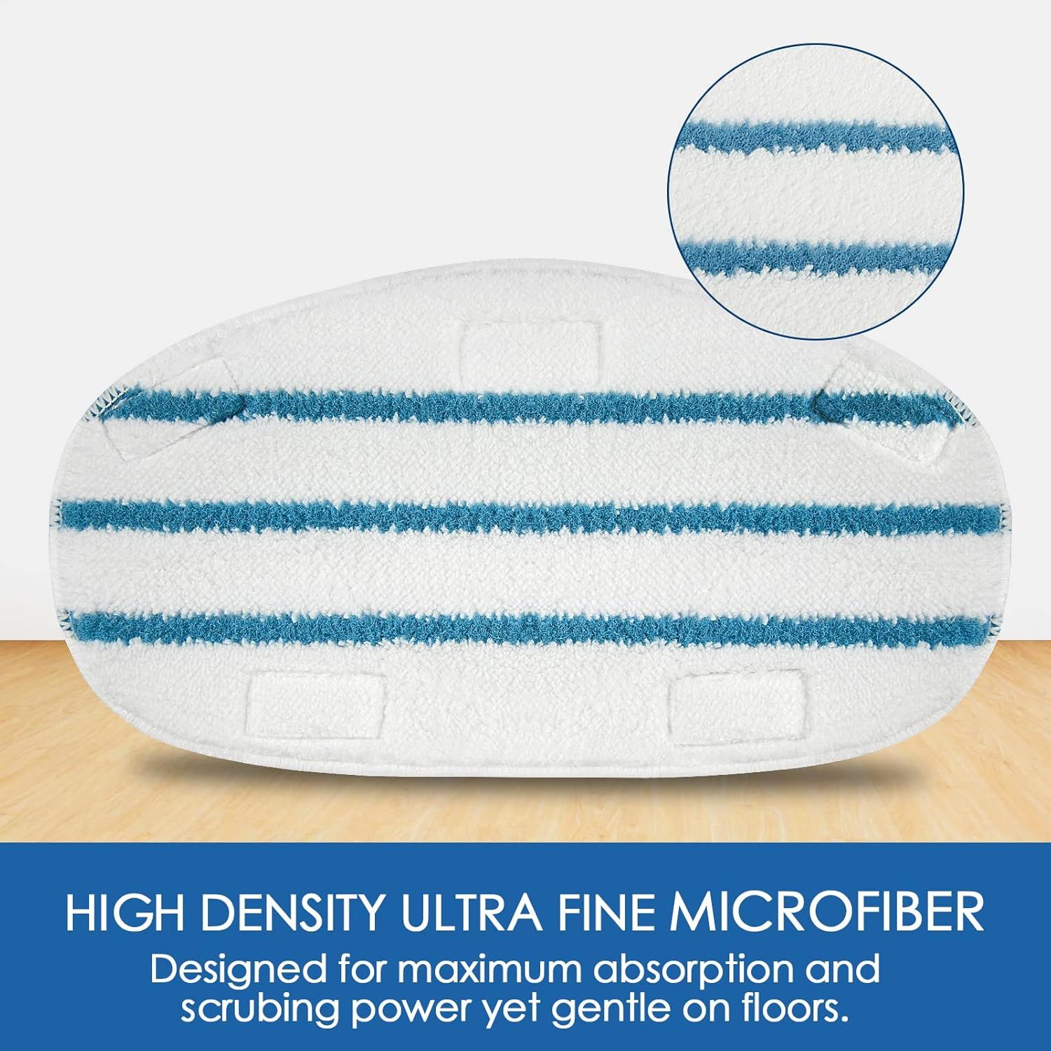 Steam Mop Pads or PurSteam ThermaPro 10-in-1 and ThermaPro 211 Steam Mop Cleaner, Pur steam Mop Replacement Pads Microiber Reusable Steam Mop Pads or Steamer loor Cleaning, 6 Pack - Image 3
