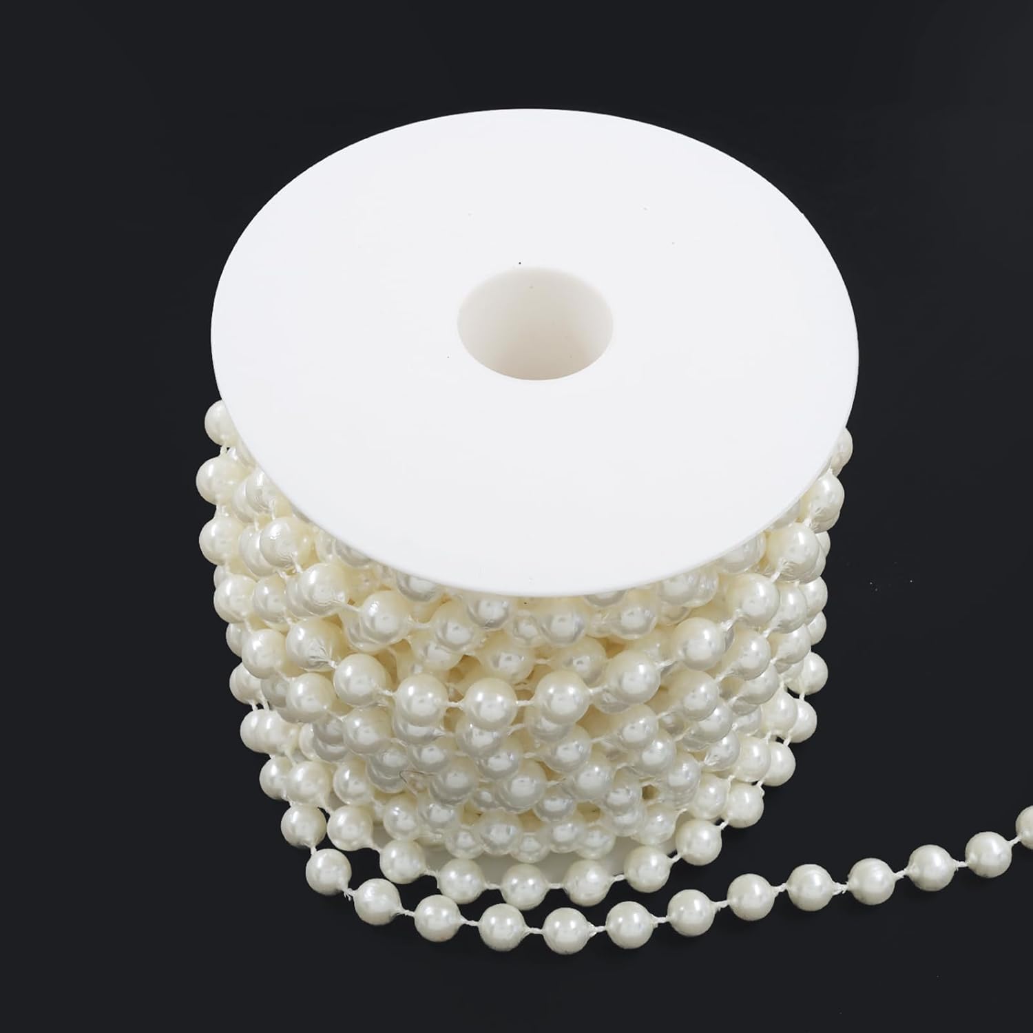 Biaungdo 8mm Millet Beads Faux Pearl Roll Strand, 10 Meters / 33 Feets Ivory Crafts String Faux Pearl Garland for Wedding Centerpieces, Christmas Tree, Party & Floral Decorations DIY - Image 7