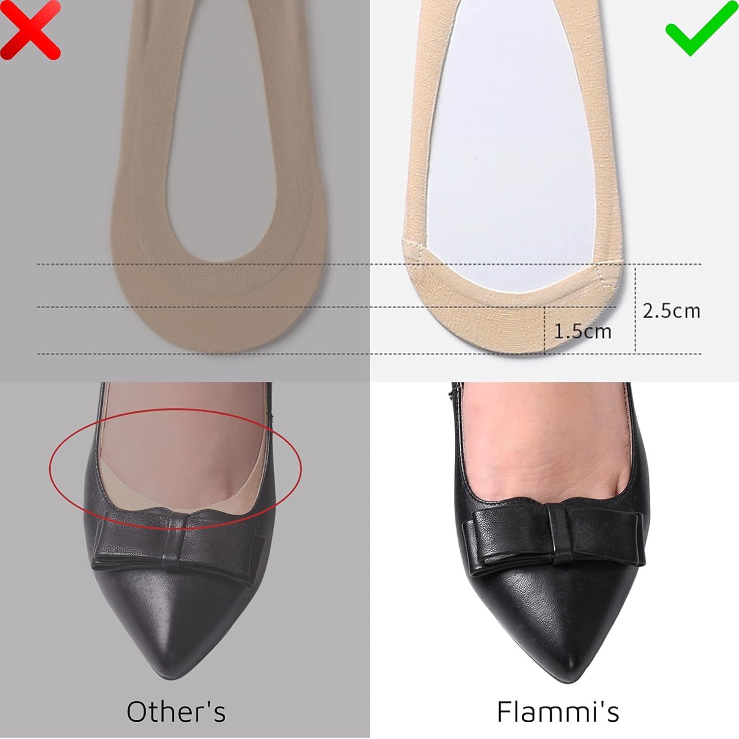 Thin Ultra Low Cut No Show Socks in ANY lats Heels Womens TRULY Non Slip Cotton Liner Socks - Image 5