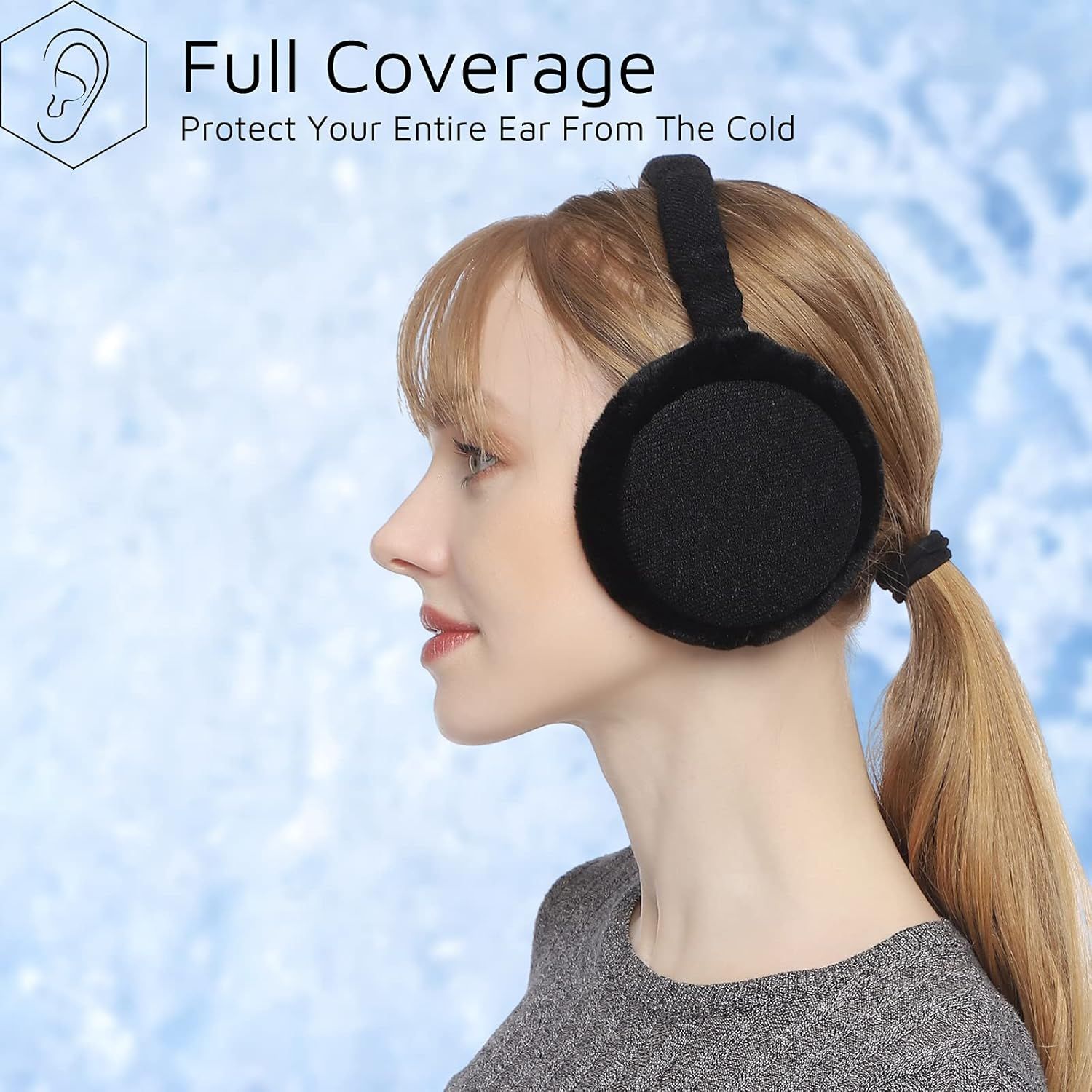 Premium Earmus or Women Winter oldable & Adjustable Ear Warmers Thermal Ear Covers - Image 3