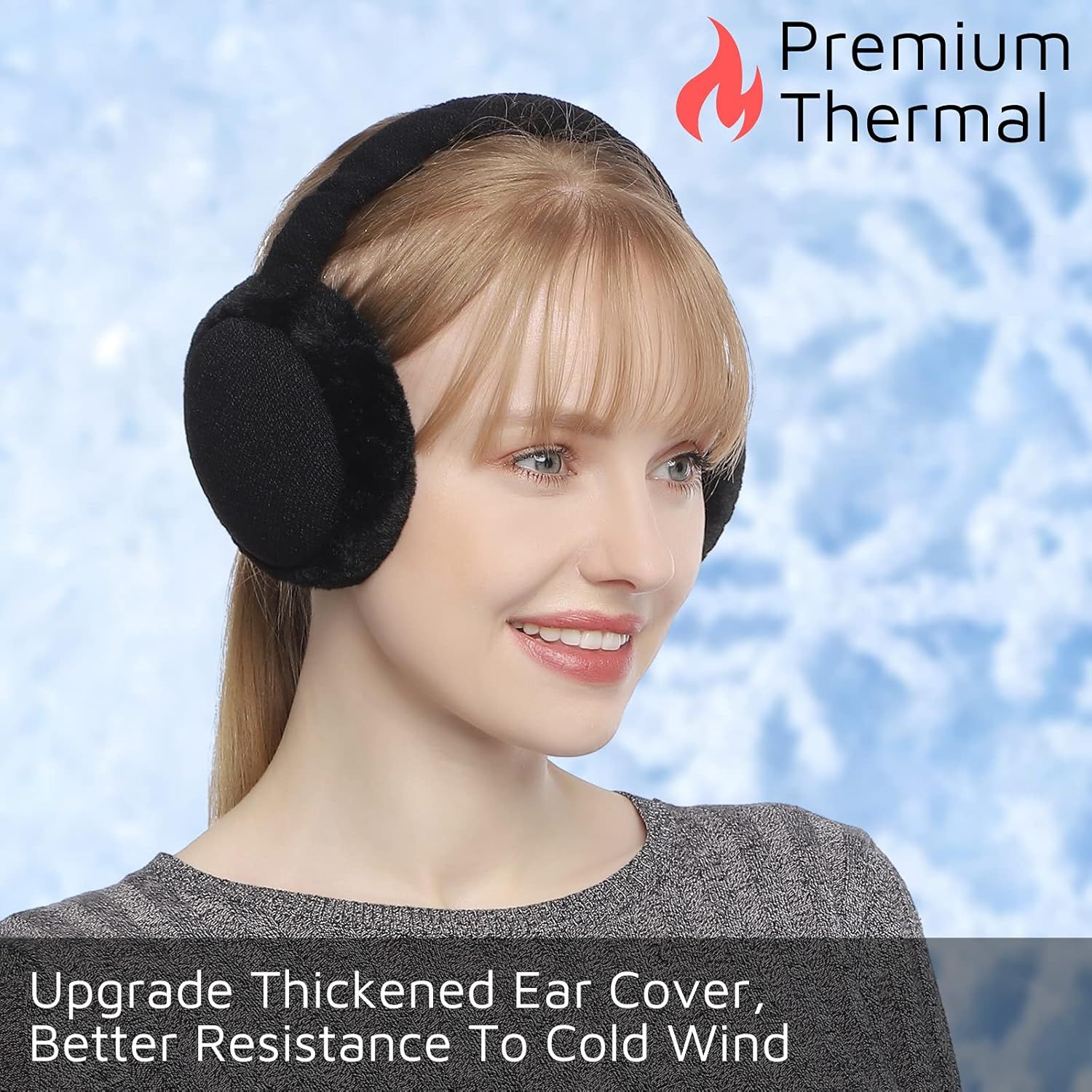 Premium Earmus or Women Winter oldable & Adjustable Ear Warmers Thermal Ear Covers - Image 5
