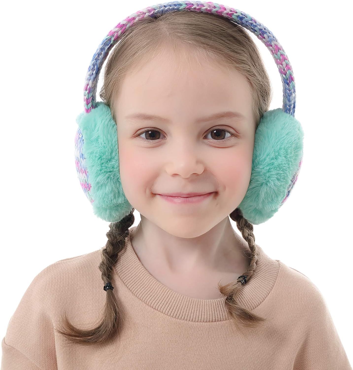 Kids Knit Earmus Winter Outdoor urry Ear Warmers or Boys Girls rom Toddler to Big Kids - Image 2