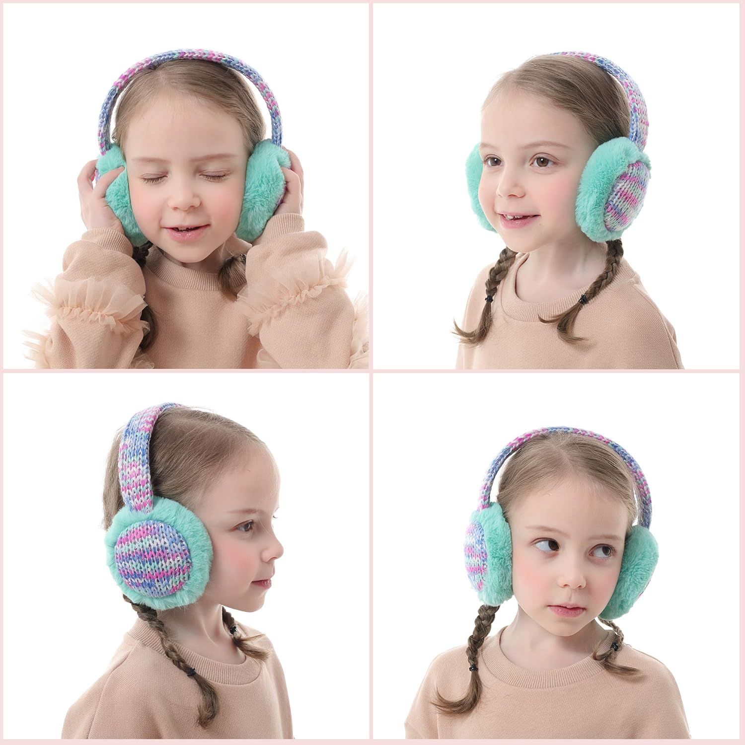 Kids Knit Earmus Winter Outdoor urry Ear Warmers or Boys Girls rom Toddler to Big Kids - Image 3