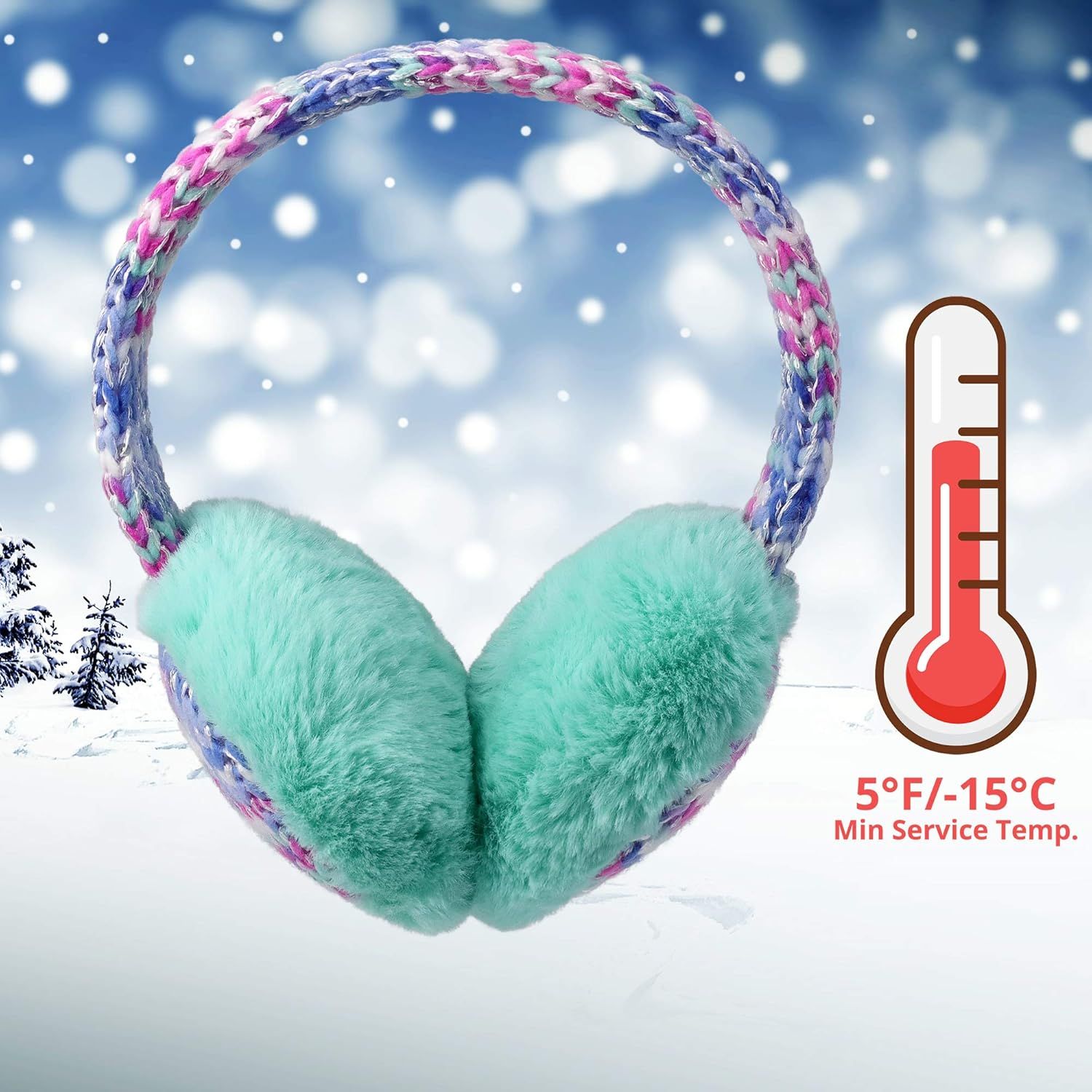 Kids Knit Earmus Winter Outdoor urry Ear Warmers or Boys Girls rom Toddler to Big Kids - Image 4