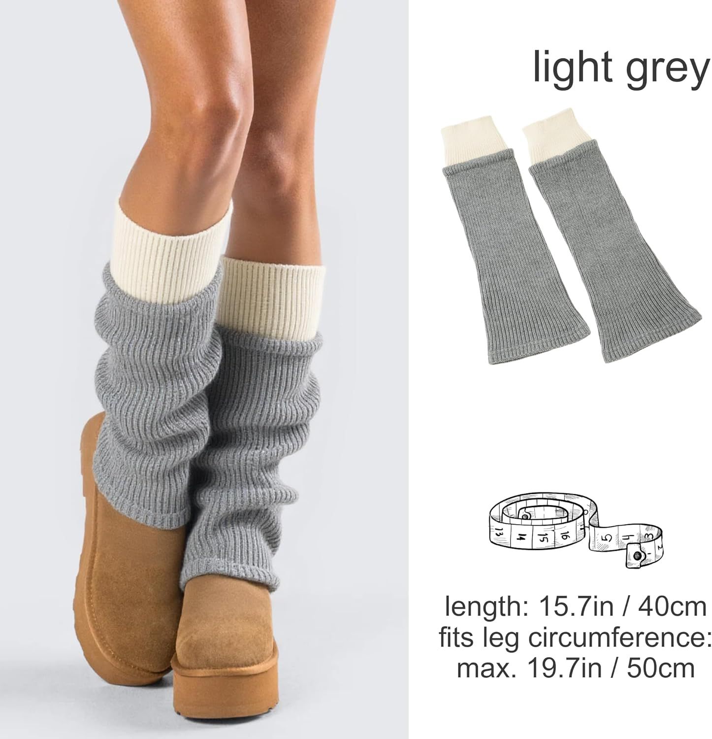 Women's Leg Warmers Wool Blend, Leg Warmers or Girls, Ribbed Knit Thermal Ankle Warmers and Boot Cus or Winter - Image 2