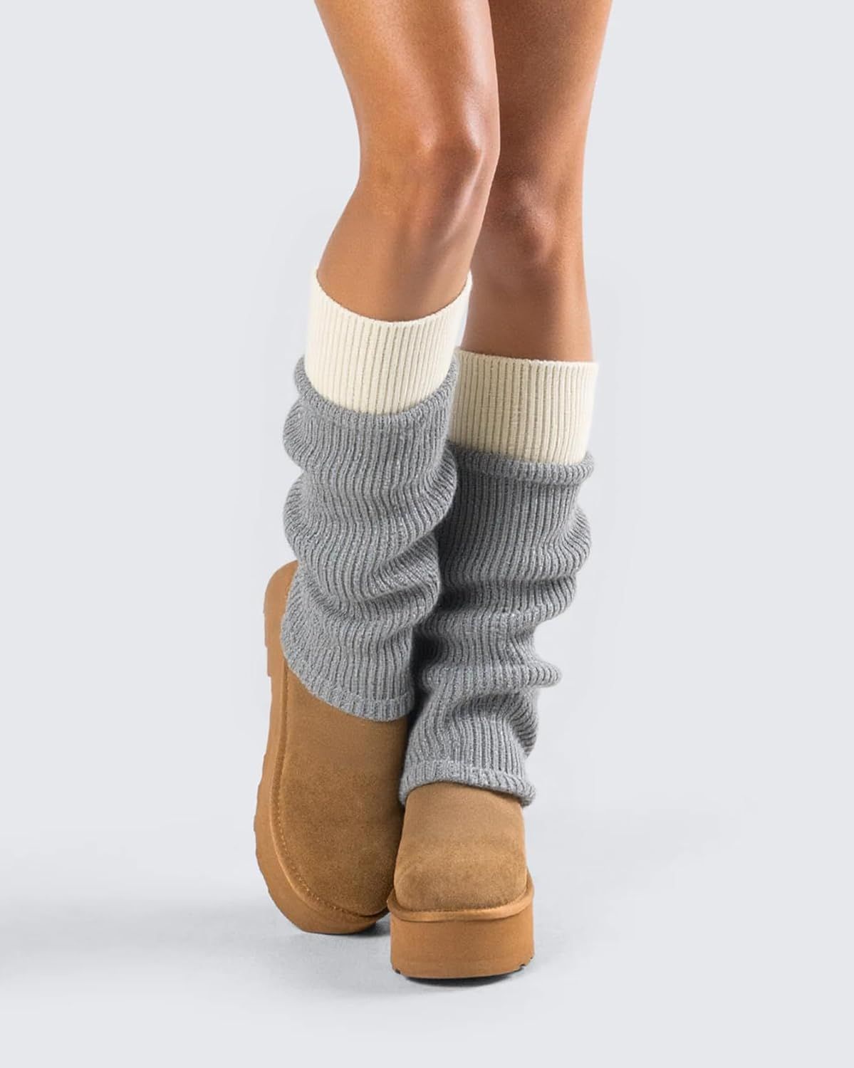 Women's Leg Warmers Wool Blend, Leg Warmers or Girls, Ribbed Knit Thermal Ankle Warmers and Boot Cus or Winter - Image 7
