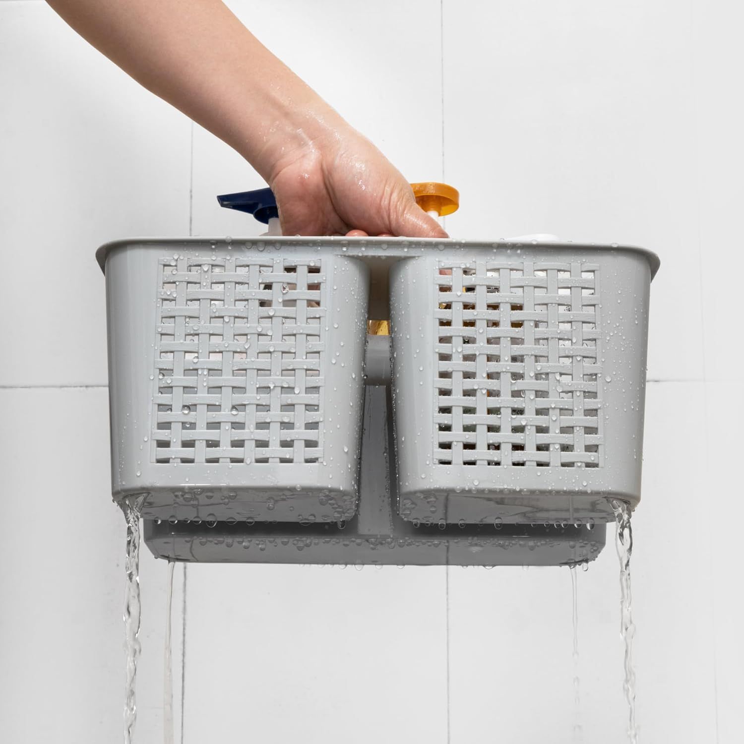 Portable Shower Caddy, Caddy Organizer with Handle, Plastic Shower Basket Hold Soap, Shampoo, Hair Supplies and Beauty Products, Cleaning Supplies Organizer or Home, Dorm, Shel and Cabinet - Image 2