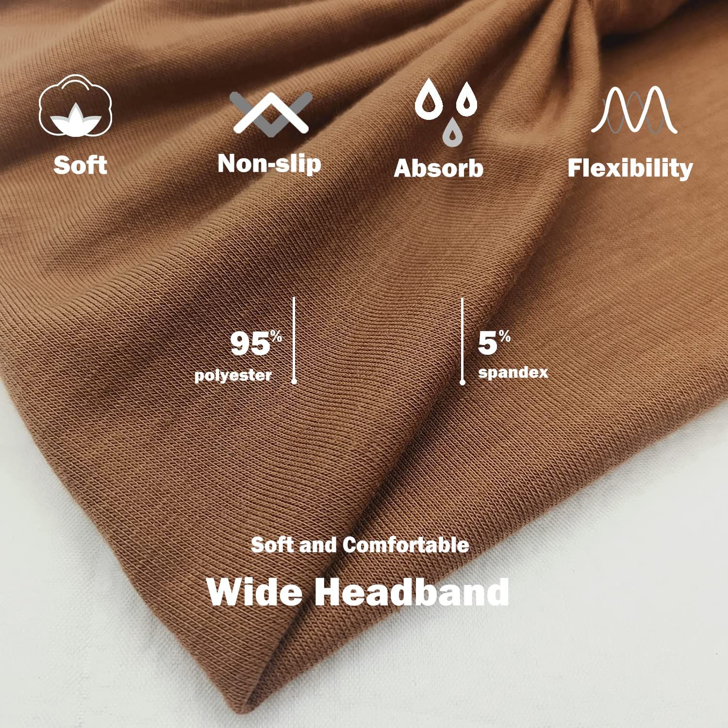 Wide Headbands or Women, Neutral Knotted Head Wraps Turbans, Large Arican Style Head Bands Hair Accessories, 6 Pack - Image 5