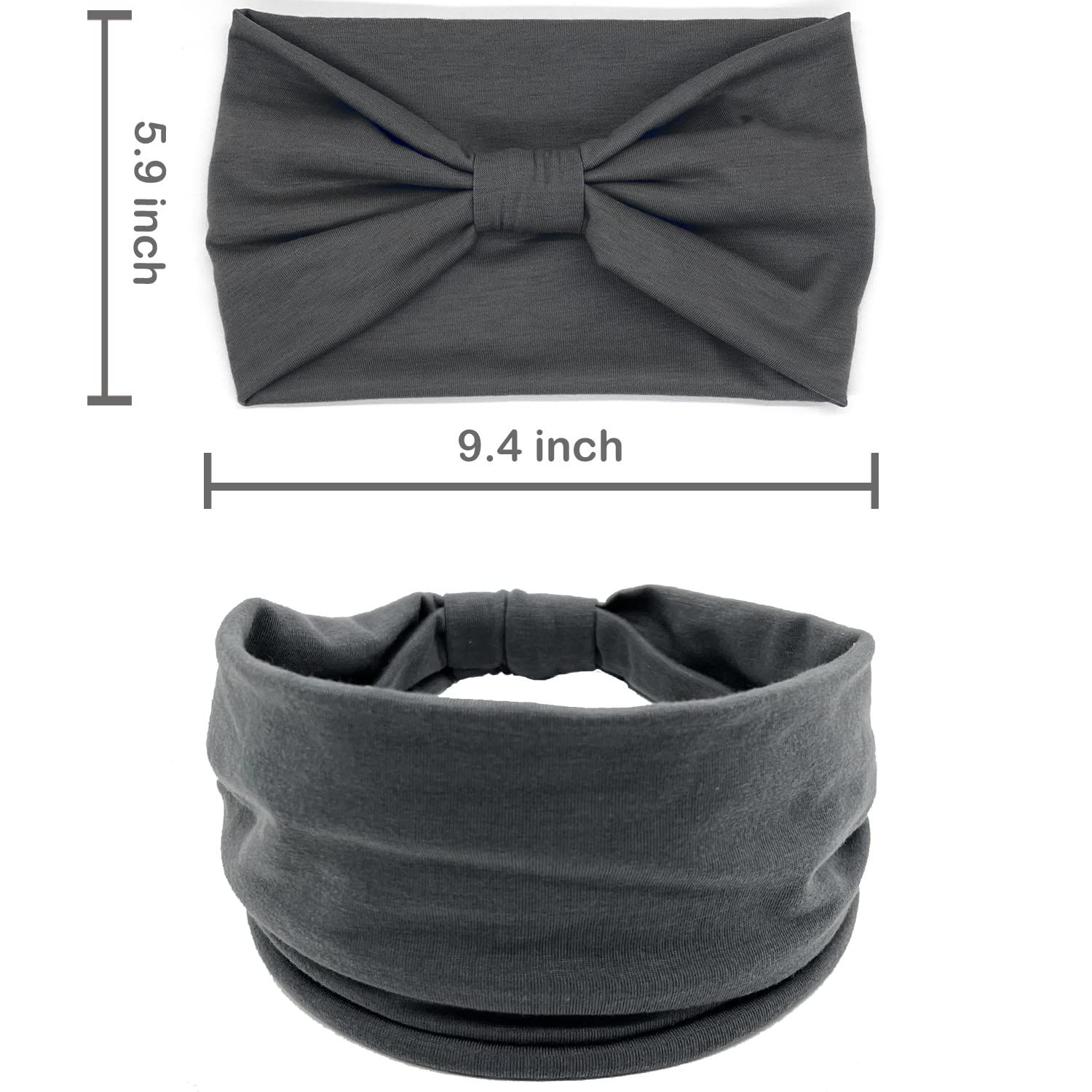 Wide Headbands or Women, Neutral Knotted Head Wraps Turbans, Large Arican Style Head Bands Hair Accessories, 6 Pack - Image 6