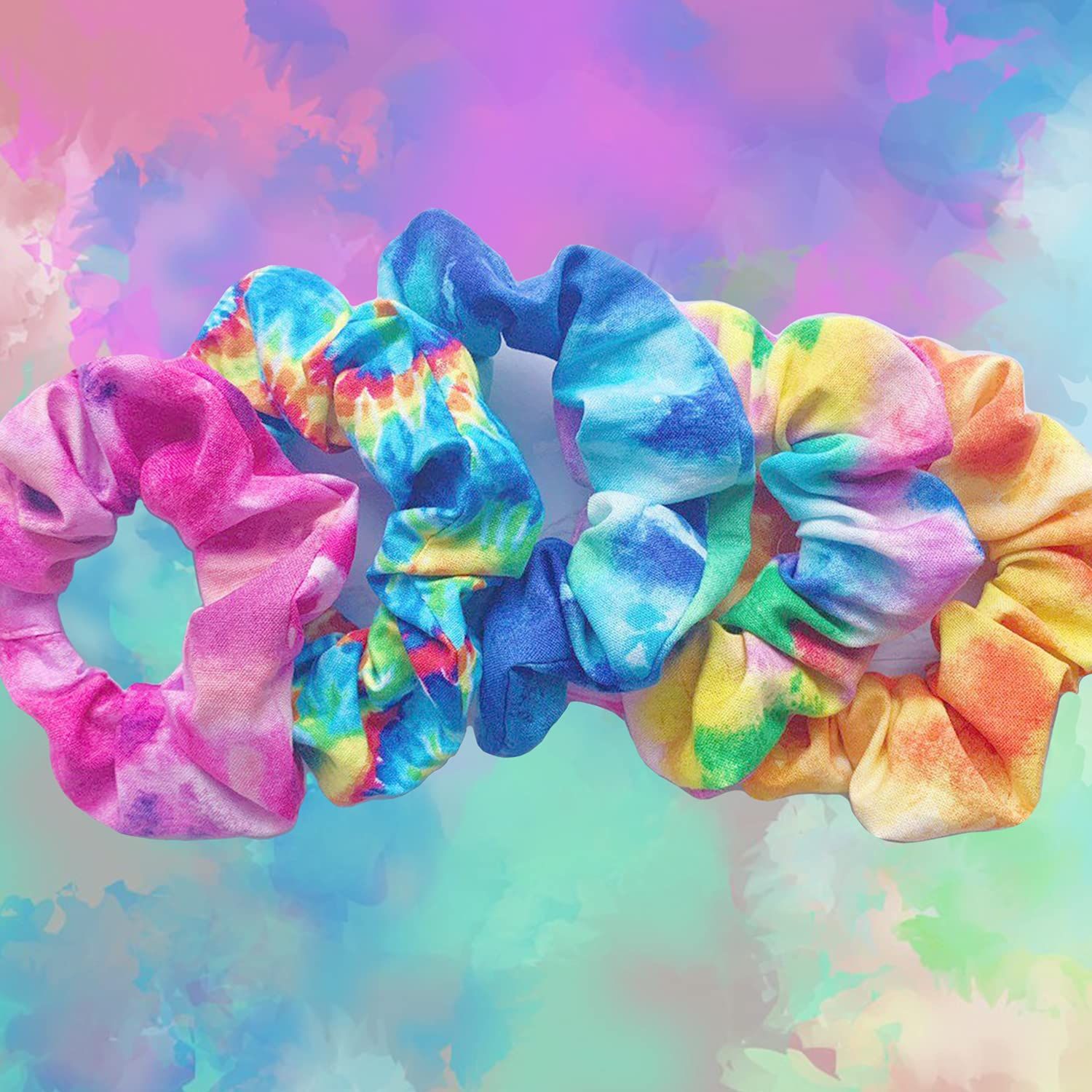 White Scrunchies or Tie Dye, DIY Cotton Bow Scrunchies, Headbands, 3 Kinds o Party Activities Hair Accessories or Girls and Women, 20 Pieces - Image 5