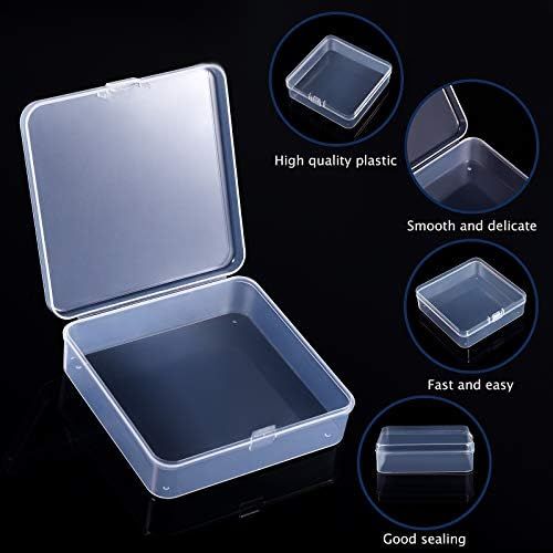 6 Pieces Mini Plastic Clear Beads Storage Containers Box or Collecting Small Items, Beads, Jewelry, Business Cards, Game Pieces, Crats (4.5 x 3.3 x 1.2 Inch) - Image 5