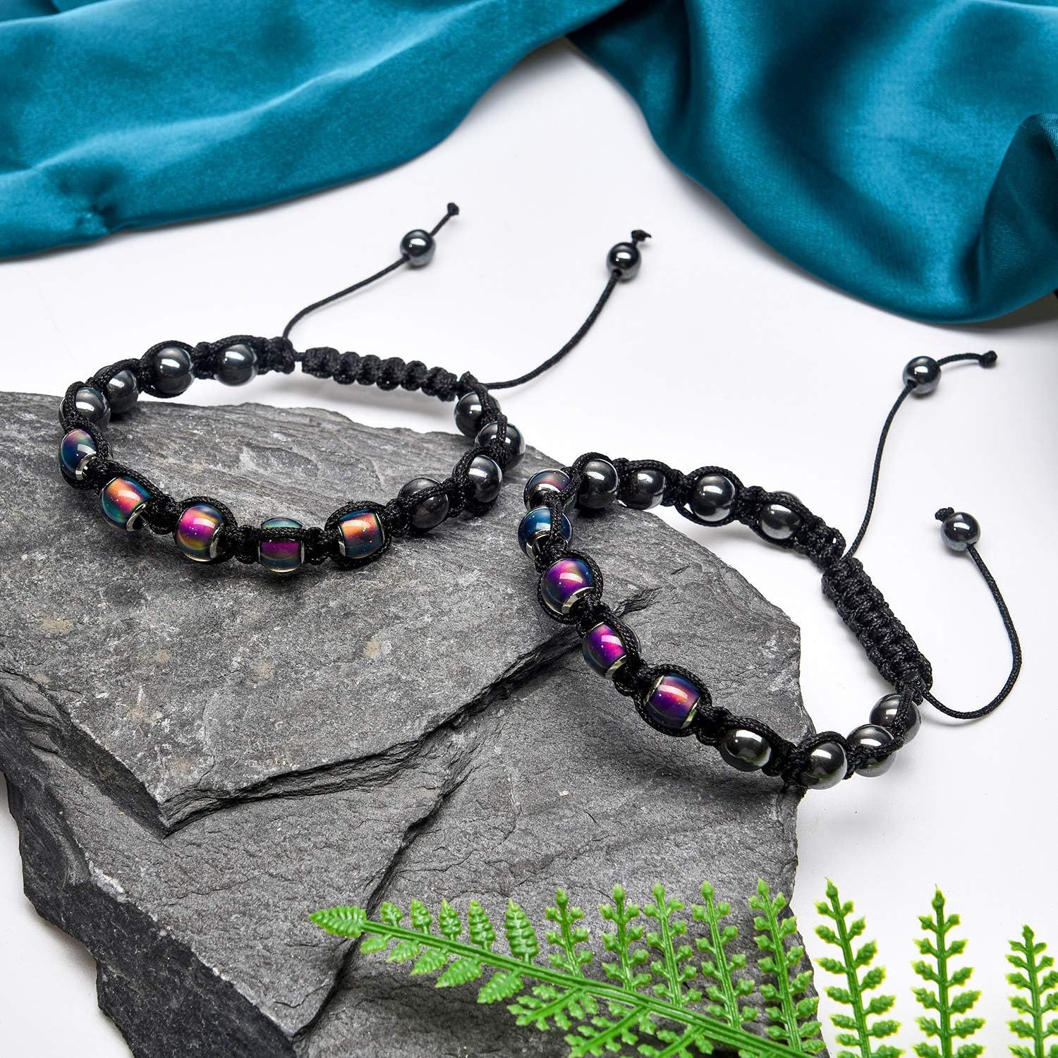 Adjustable Mood Bracelet or Women 2 Pieces Dazzling Shimmer Color Changing Beads Based on Emotions Thermochromic Bead Bracelets or Kids and Adult - Image 7