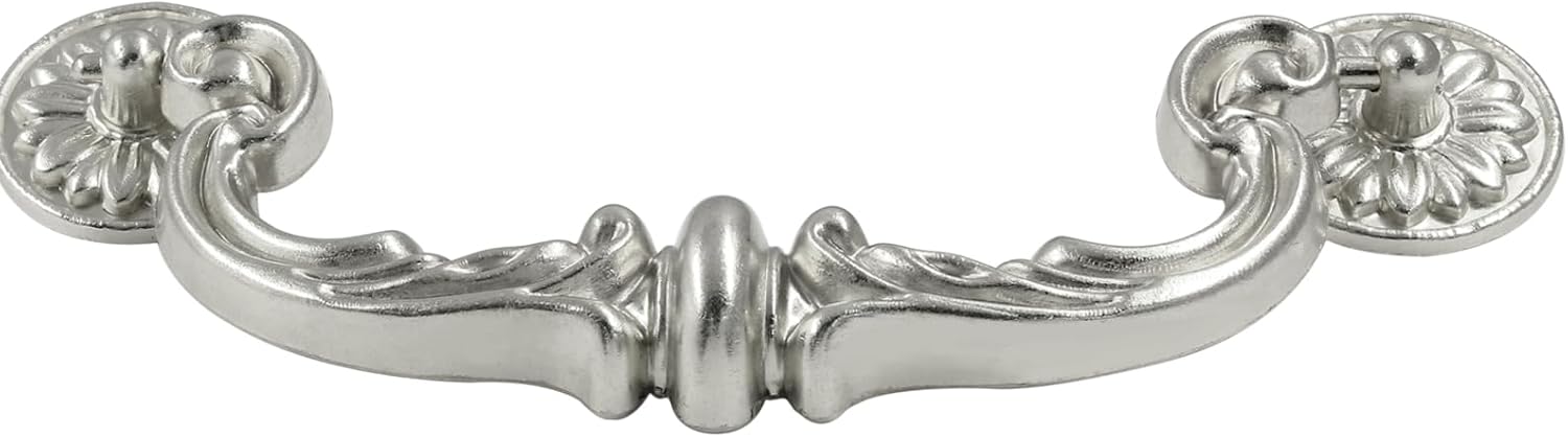 Biaungdo 4 Pcs 150 mm / 6 Inch Hole Center Pull Handles, Zinc Alloy Rustic Vintage Style Drop-Down Bail Swing Dresser Pull Handle Antique Drawer Handles for Kitchen, Cabinet (Silver) - Image 6