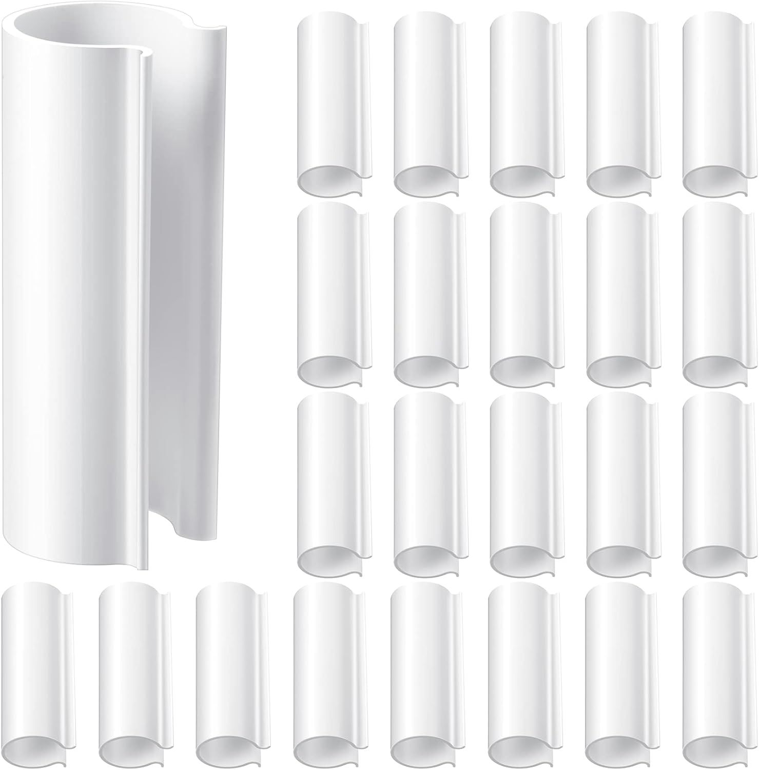 32 Pcs PVC Pipe Clips Pool Cover Clamps or Above Ground Pool Greenhouses, Row Covers, Garden, Shelters, Bird Protection, 2.4 Inch Long(or 1/2 Inch PVC Pipe,White) - Image 1