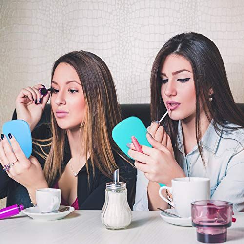 8 Pcs Small Handheld Hand Mirrors 1X Compact Travel Makeup Mirror 3.15 x 7.09 in Mini Handheld Cosmetic Kid Mirror or Girl DIY Crats Classroom Party avors (Blue,Green,Pink,Purple) - Image 5