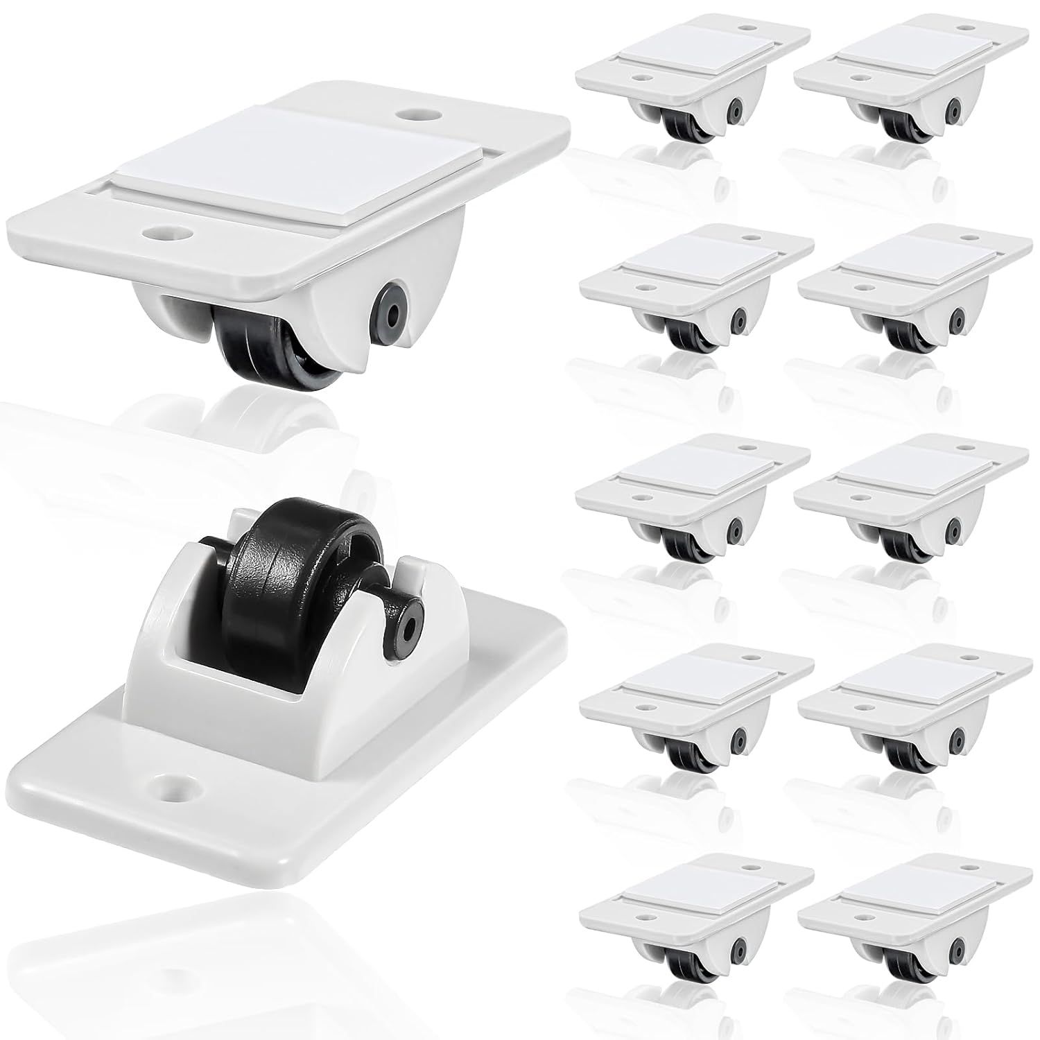 24 Pcs Sel-Adhesive ixed Casters – Caster Wheels or urniture, Cart, Storage Bins & DIY Toy Boxes, No-Drill Mini Wheels or Easy Mobility - Image 1