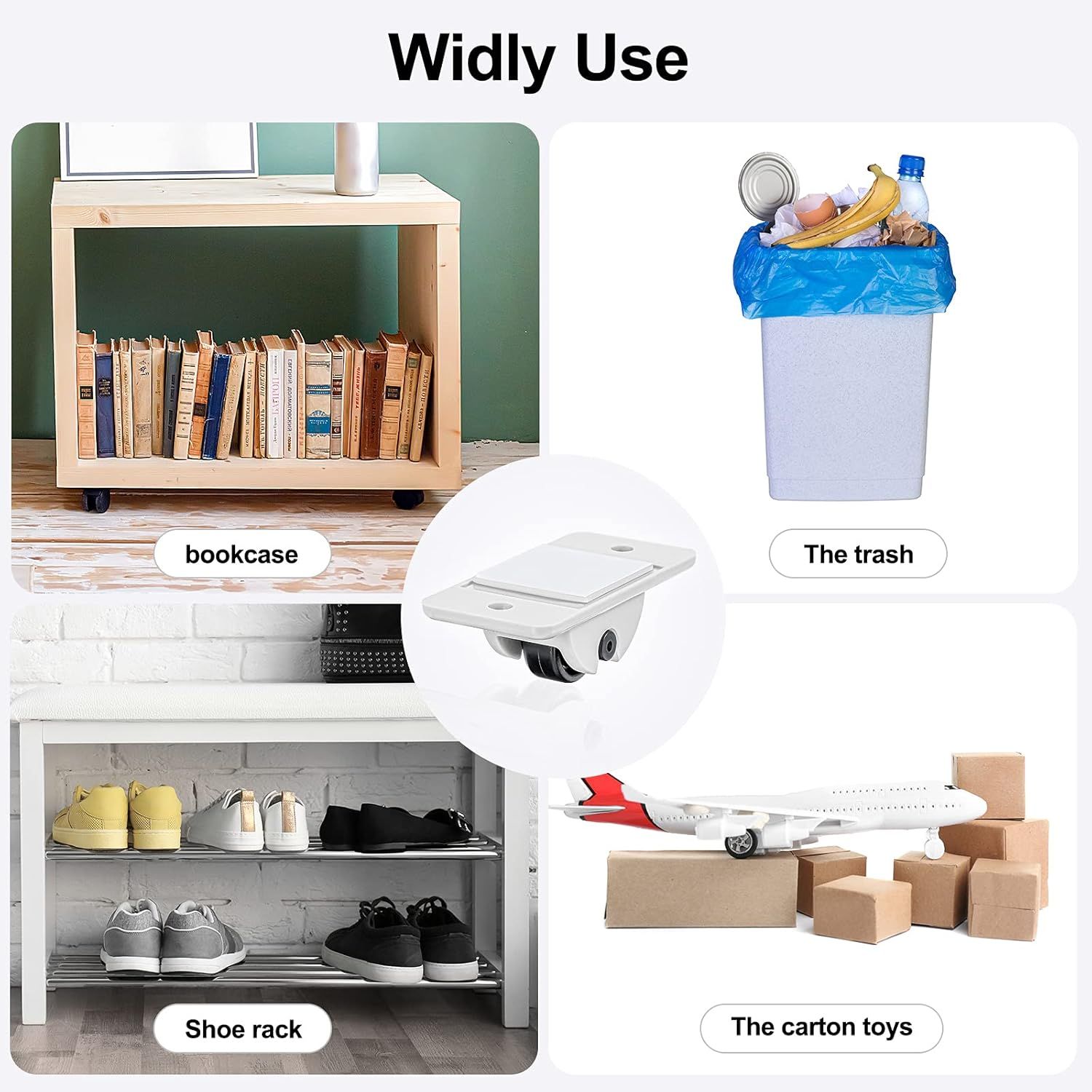 24 Pcs Sel-Adhesive ixed Casters – Caster Wheels or urniture, Cart, Storage Bins & DIY Toy Boxes, No-Drill Mini Wheels or Easy Mobility - Image 7