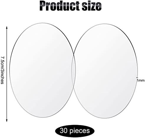 30 Pcs 3 Inch Acrylic Circle Blanks Clear Disc Round Transparent Acrylic Coasters Ornament Blanks Miniature Bases or Crats Christmas Ornament DIY Art Projects Suplies - Image 2