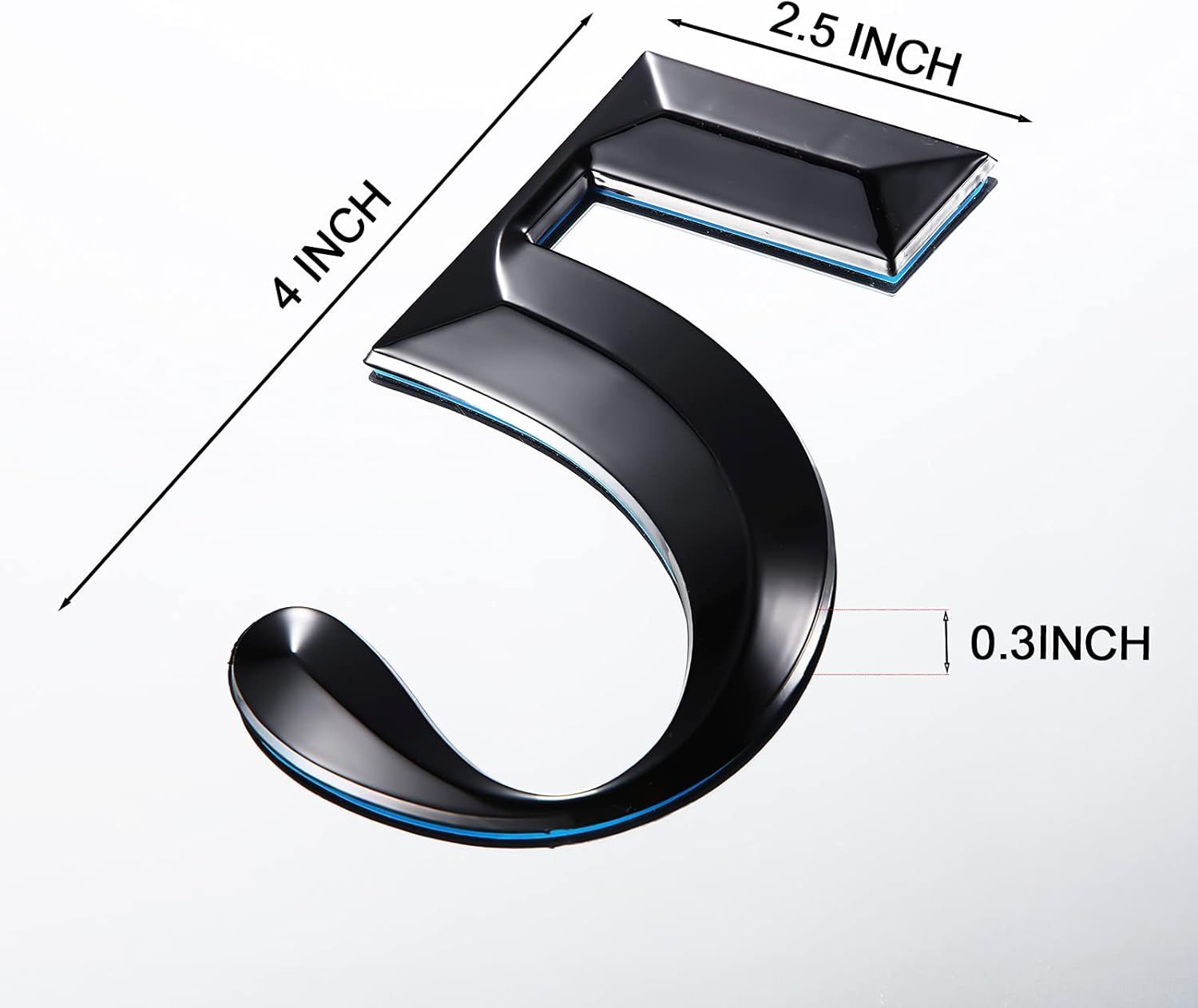 10 Pcs House Numbers 3D Door Mailbox Numbers 0-9 Sel Adhesive House Door Street Address Stickers or, Apartment, Oice, Hotel Room, Mailbox Signs(4 x 2.5 Inches,Black) - Image 3