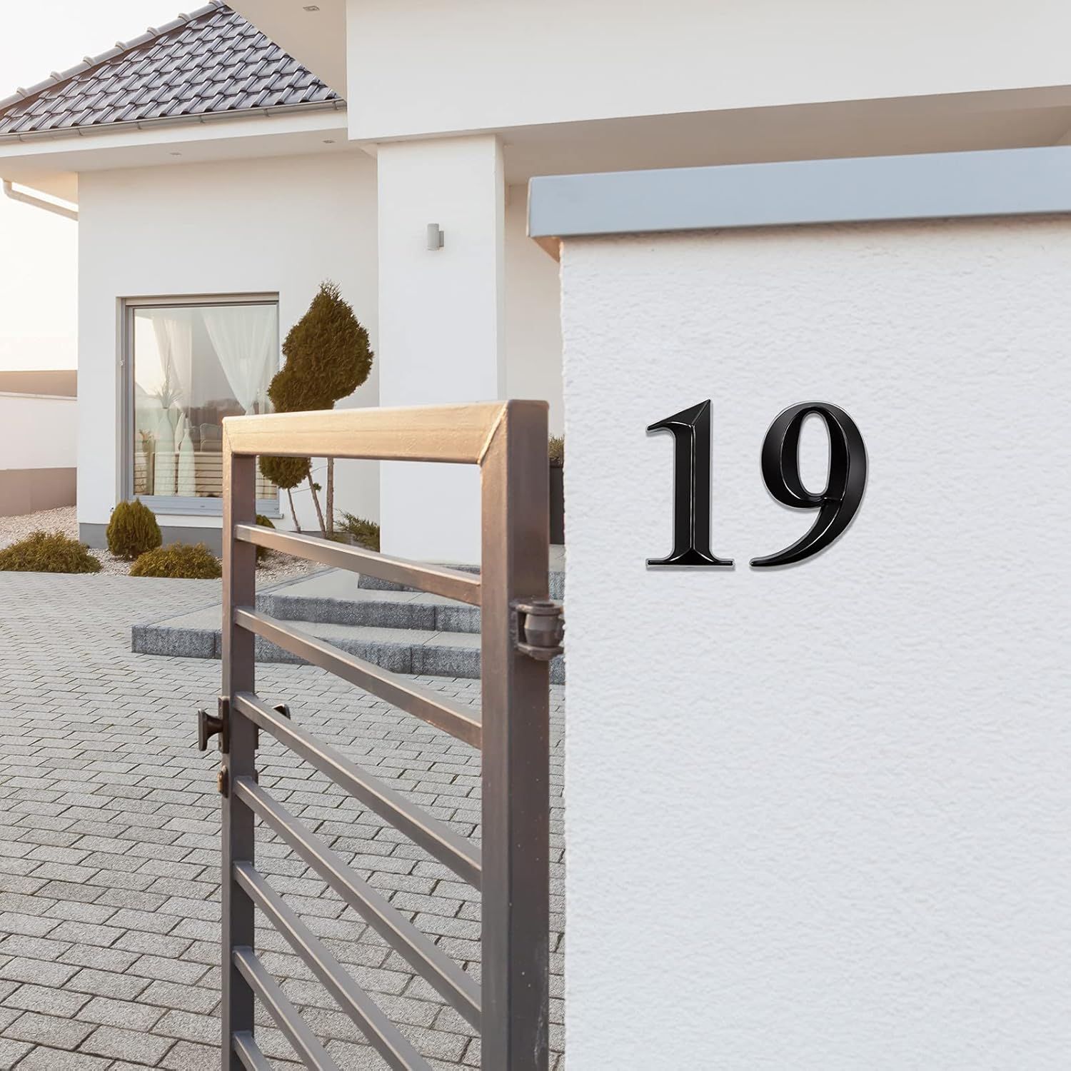 10 Pcs House Numbers 3D Door Mailbox Numbers 0-9 Sel Adhesive House Door Street Address Stickers or, Apartment, Oice, Hotel Room, Mailbox Signs(4 x 2.5 Inches,Black) - Image 4