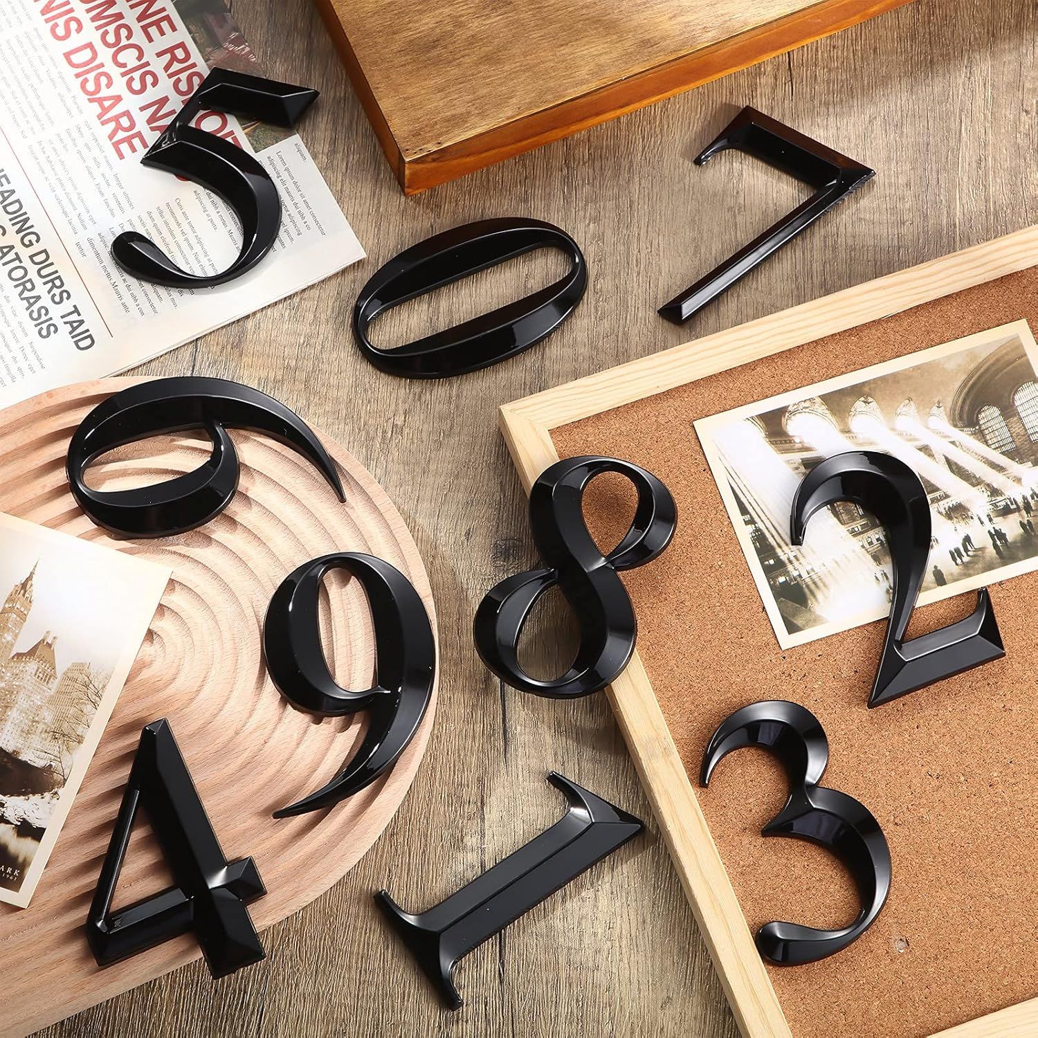 10 Pcs House Numbers 3D Door Mailbox Numbers 0-9 Sel Adhesive House Door Street Address Stickers or, Apartment, Oice, Hotel Room, Mailbox Signs(4 x 2.5 Inches,Black) - Image 7