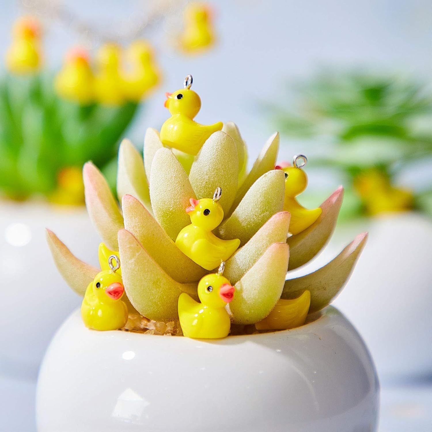 40 Pcs Mini Resin Duck Charms Pendants indings Beads or Women Adult Jewelry Making DIY Bracelet Necklace Earrings Keychain Crats Gits Party avors(Yellow,Classic) - Image 7