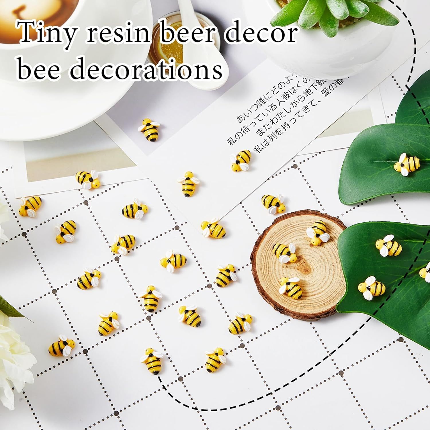 60 Pcs Tiny Resin Bees or Crats, 3 Size Mini Plastic Garden Bees Embellishment or Honey Themed Party Decor Art DIY Crats Baby Shower Birthday Christmas Party Cake Decorations - Image 3