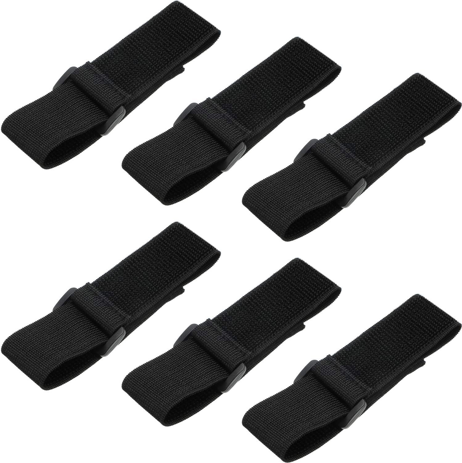 6 Pieces Bicycle Pant Leg Straps Adjustable Elastic Cycling Ankle Saety Band Riding ishing Ankle Pant lexible Leg Strap or Riding Climbing ishing Outdoor Sports Activities, Black - Image 1
