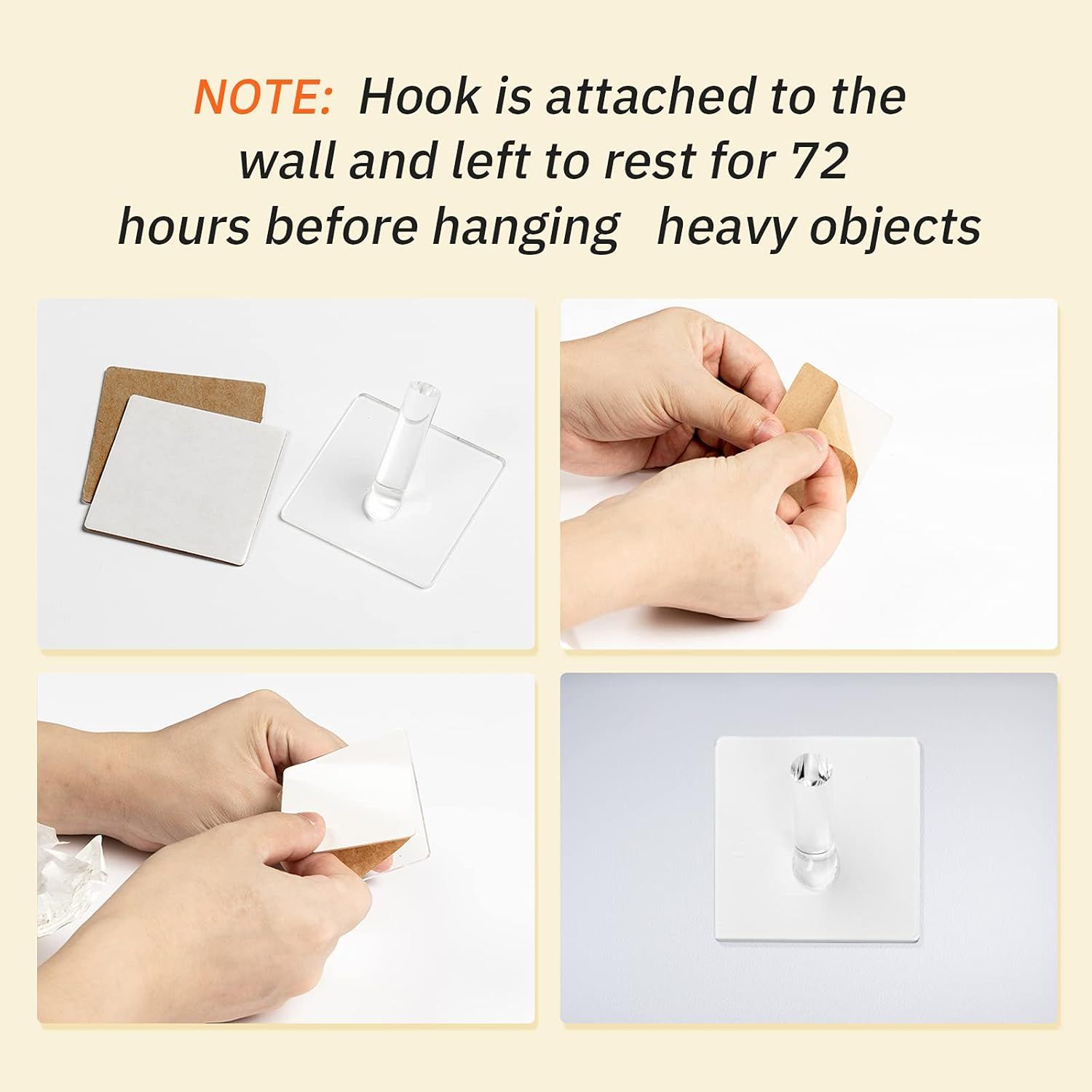 6 Pieces Clear Acrylic Hat Hooks or Wall Heavy Duty Wall Mounted Coat Clothes Towels Hook Sel Adhesive Jewelry Organizer Hanging Display Rack Seamless Stick or Home Bathroom Bedroom Oice - Image 5
