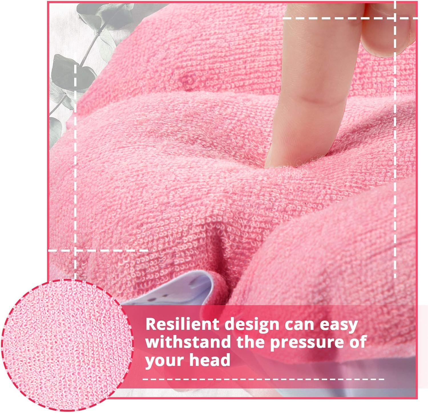 2 Pieces Inlatable Bath Pillow with Suction Cups, Terry Cloth Covered Bath Pillow Shell Shape Bathtub Spa Pillow Comortable Sot Bath Cushion, Neck Support or Bathtub, Hot Tub, Home Spa Tub - Image 5