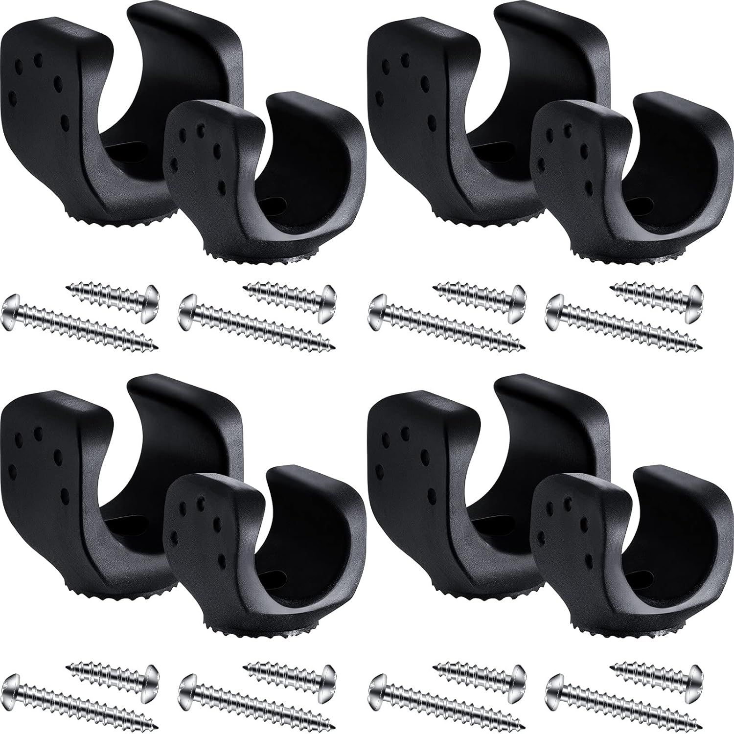 8 Pieces lashlight Mounting Brackets with Screws Versatile Clip Mount, Universal lashlight Holder or LED lashlights and Similar Things, Bicycle Car Truck Accessories (4 Big, 4 Small) - Image 1