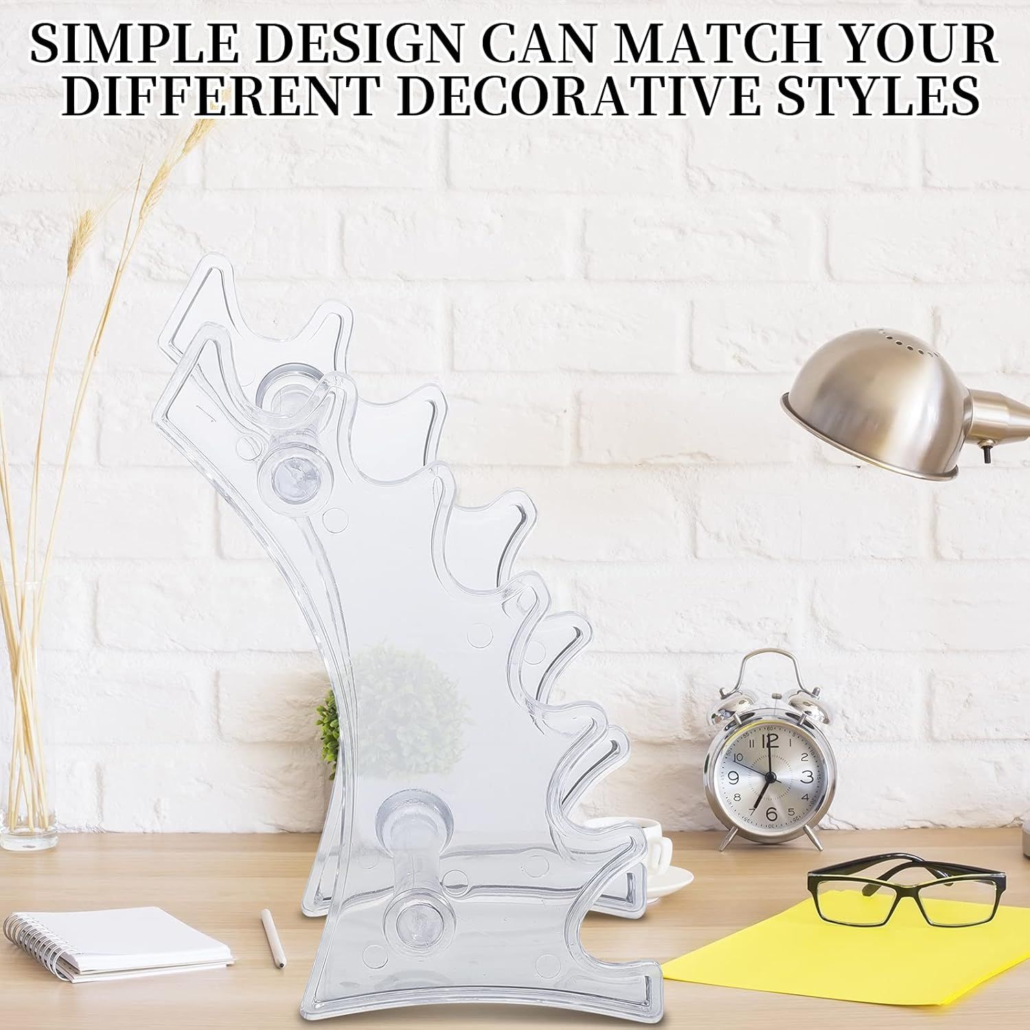2 Pieces Plastic Pen Holder Stand 6-Slots Pencil Display Makeup Brush Rack Organizer Vertical Pencil Show Tool Rack Acrylic Pen Holder or Oice Home(Clear) - Image 7