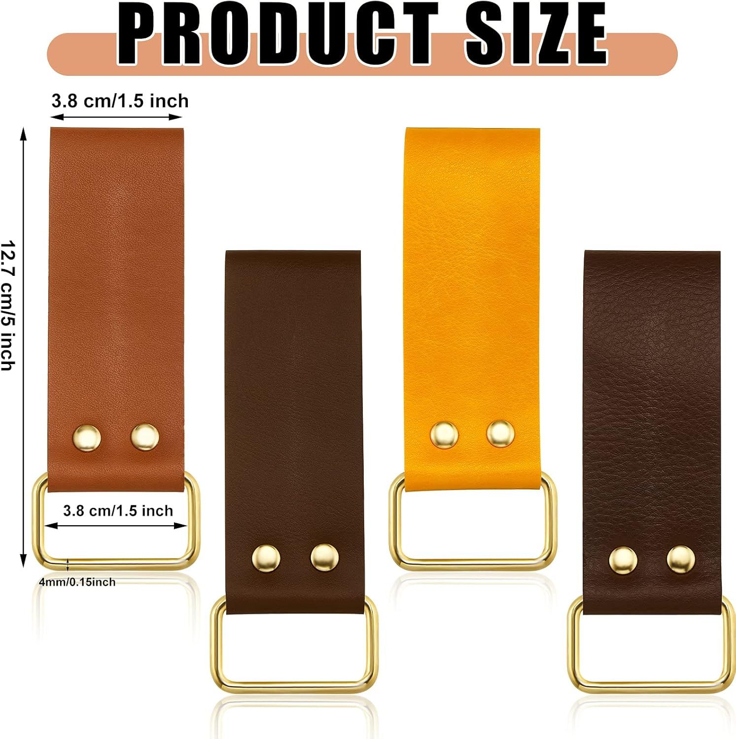 4 Pieces Leather Tape Measure Holder Belt Clip Measuring Tool Loop or Drills Impact Tools - Image 3