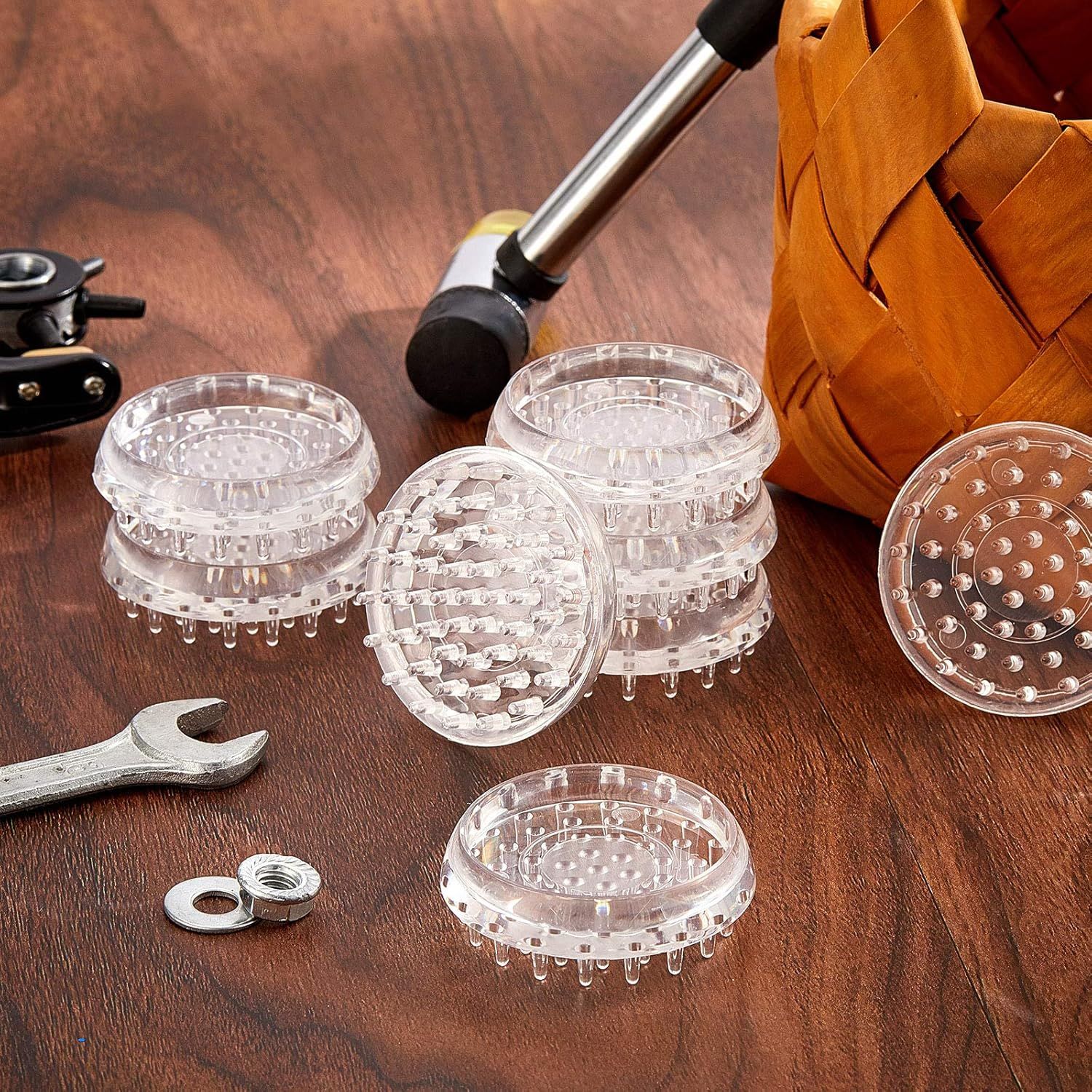 8 Pieces Carpet Protectors Spiked Caster Cups Round urniture Caster Cups Spiked Carpet or urniture Legs, Soas, Tables, Chairs - Image 2
