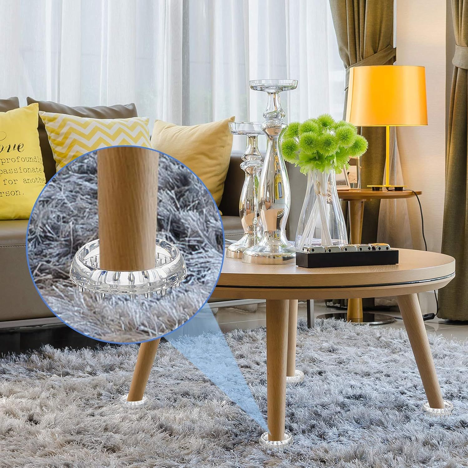 8 Pieces Carpet Protectors Spiked Caster Cups Round urniture Caster Cups Spiked Carpet or urniture Legs, Soas, Tables, Chairs - Image 6
